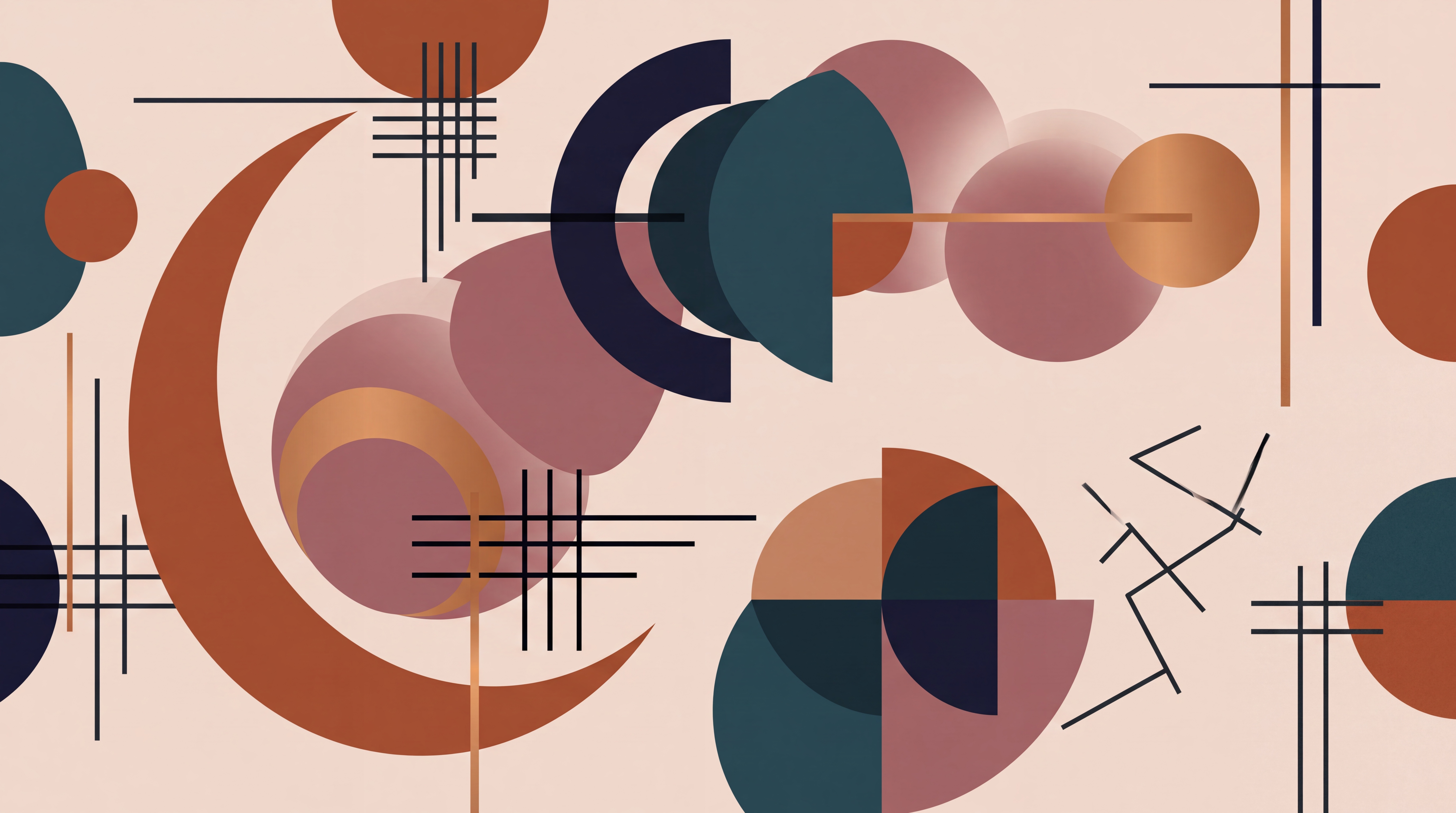 Peach Geometric Abstract Wallpaper Mural Home-office-wallpaper-murals, Peel-and-stick Finish