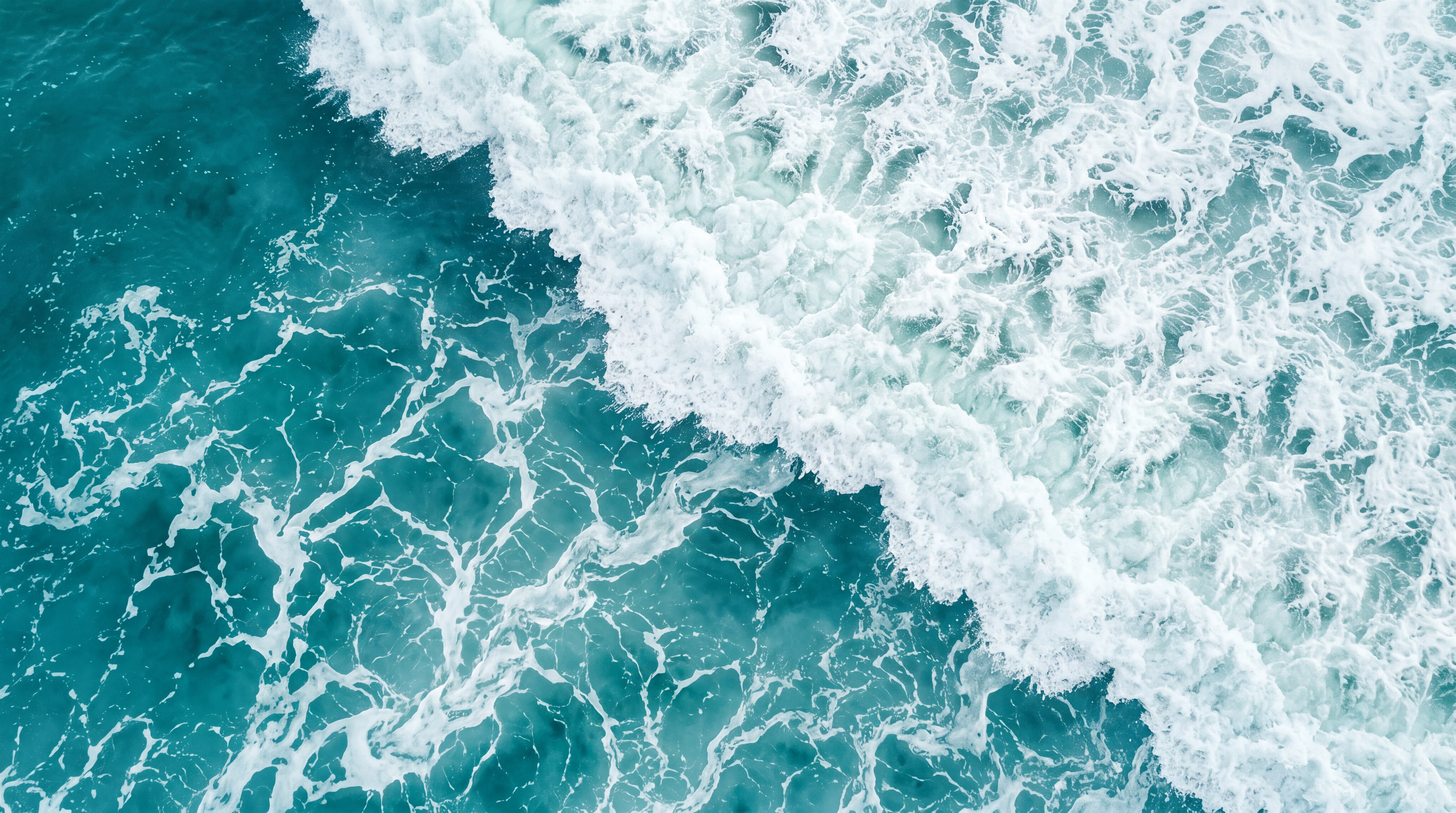 Aqua Ocean Scenic Painterly Wallpaper Mural, Peel-and-stick Finish