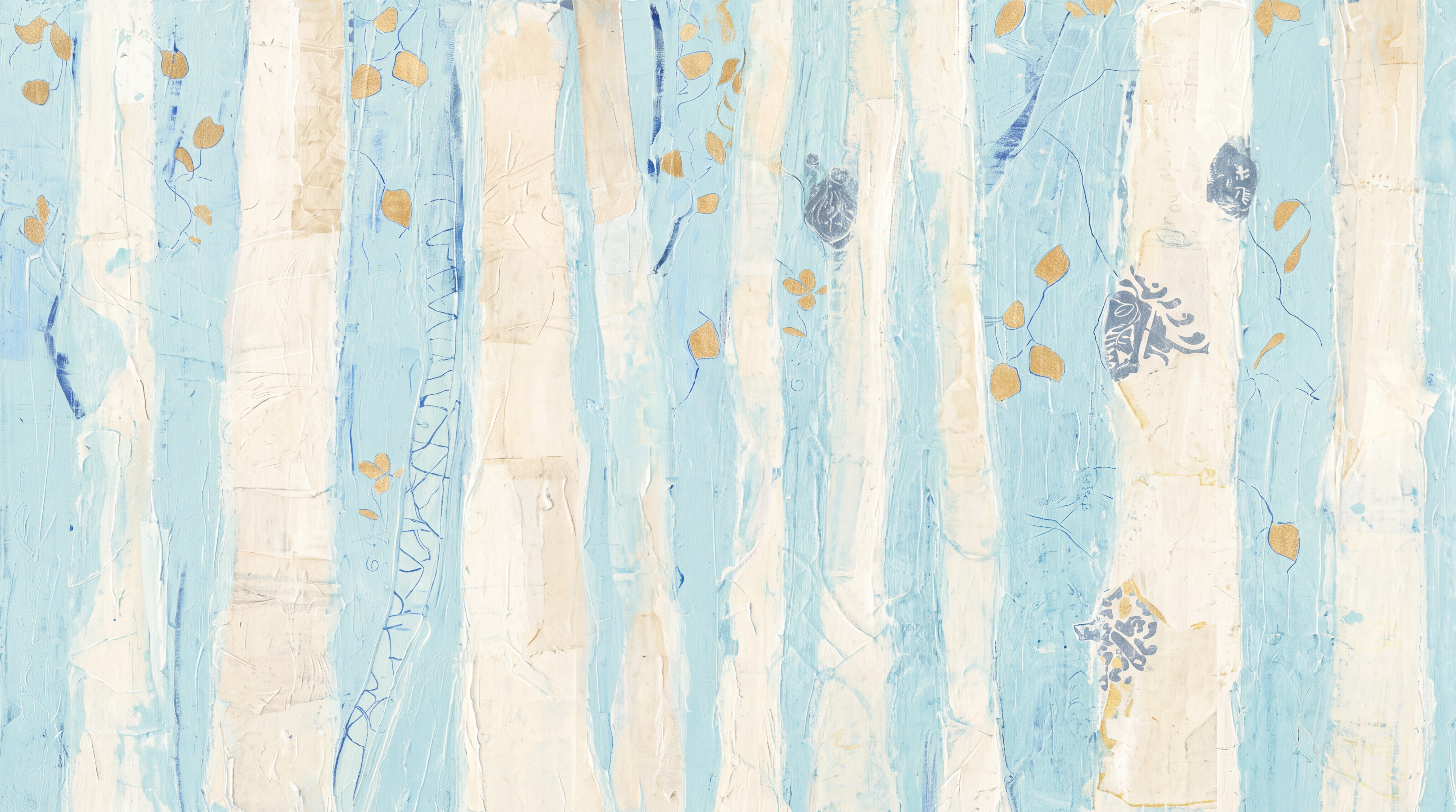 Aqua Striped Abstract Wallpaper Mural, Peel-and-stick Finish