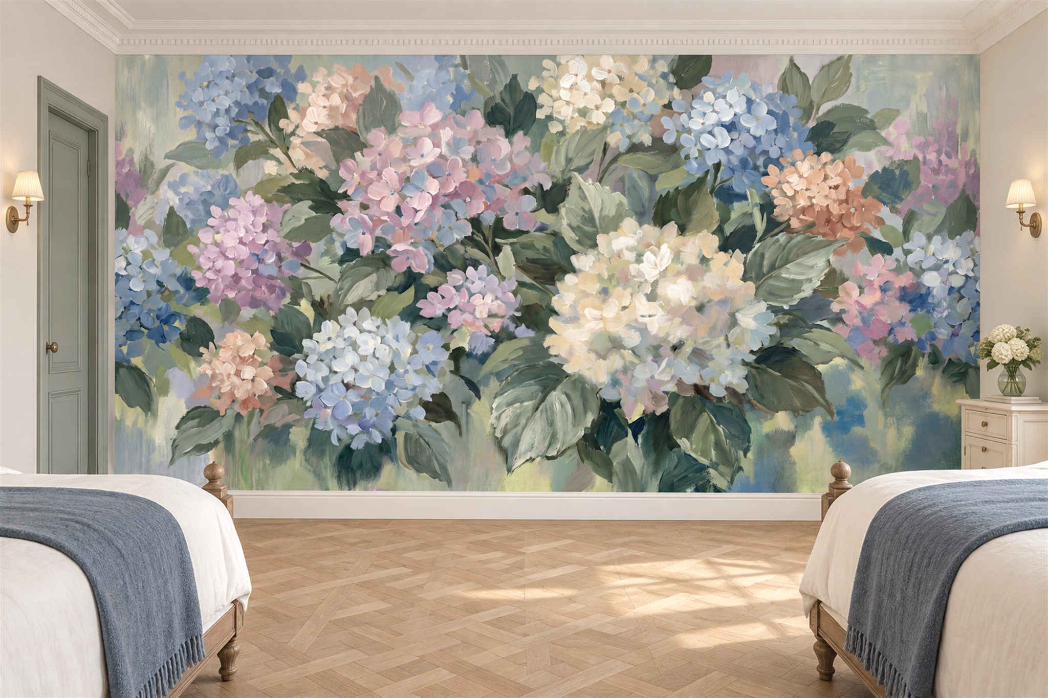 Blue Pattern Decorative Wallpaper Mural Layered Linear Detail Wallpaper Bedroom-wallpaper-murals, Peel-and-stick Finish
