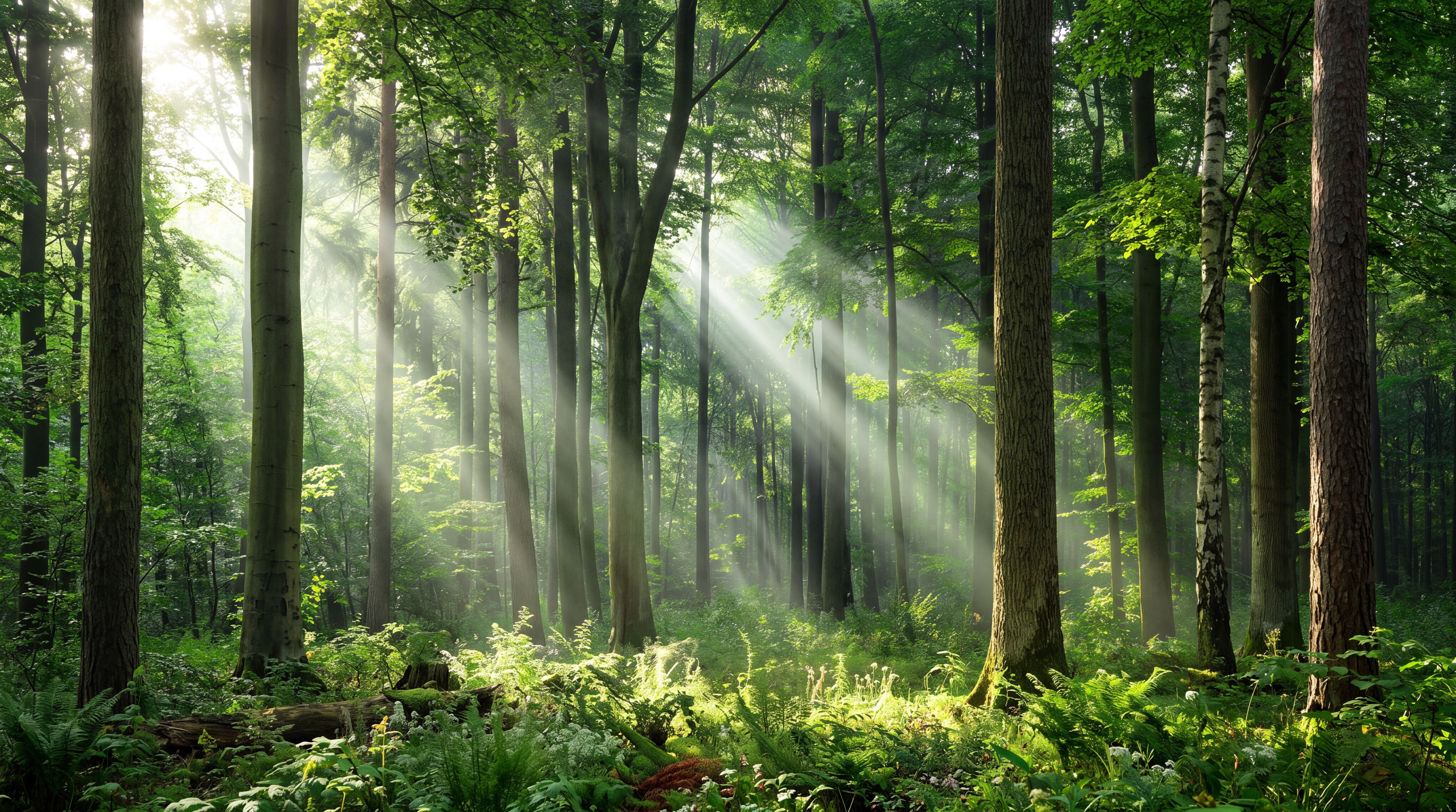 Green Forest Scenic Organic Wallpaper Mural, Peel-and-stick Finish