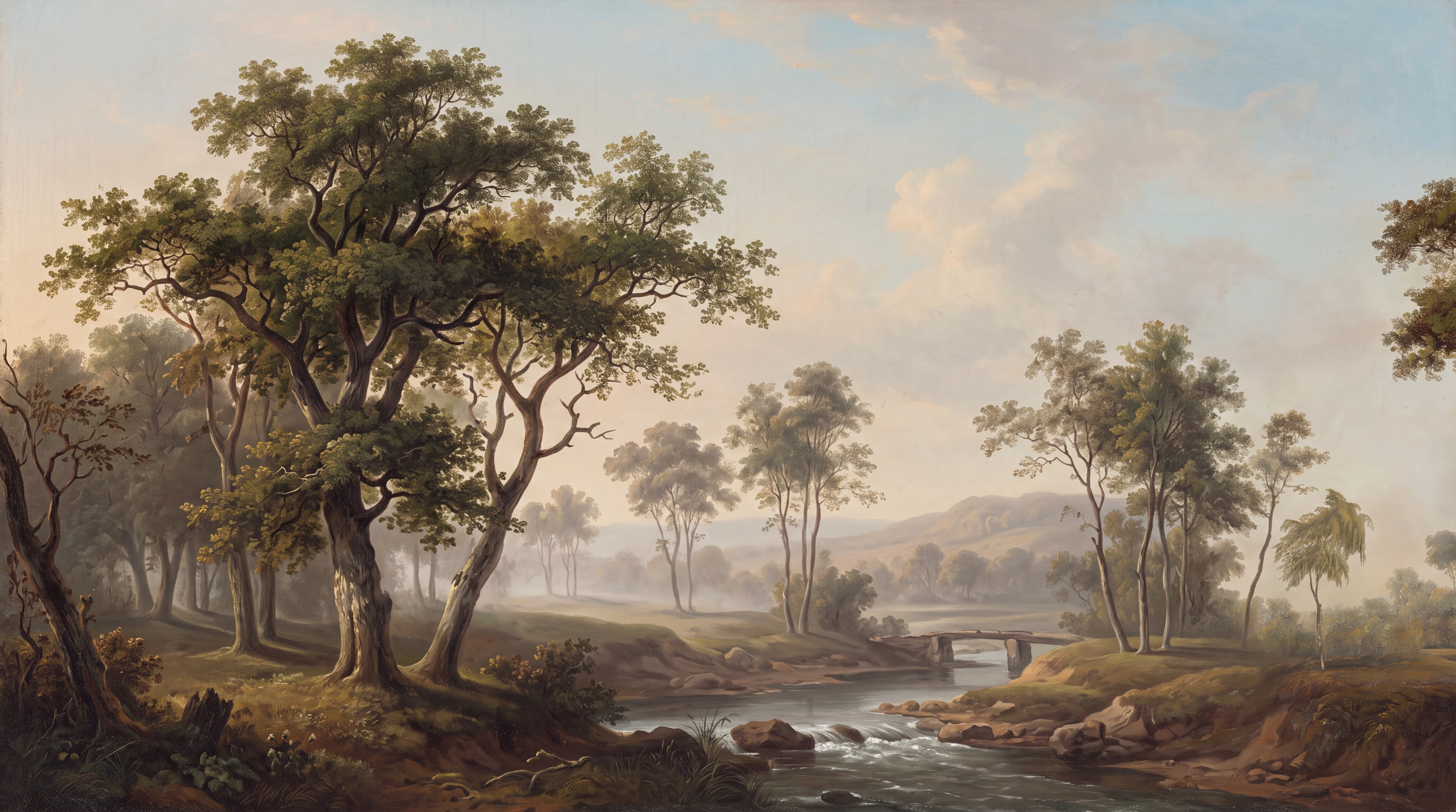 Gold River Scenic Wallpaper Mural Bedroom-wallpaper-murals, Peel-and-stick Finish