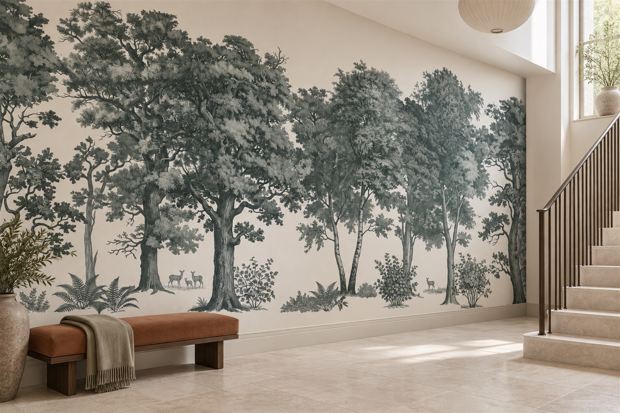 Green Scenic Scenic Decorative Wallpaper Mural Hallway-wallpaper-murals, Peel-and-stick Finish