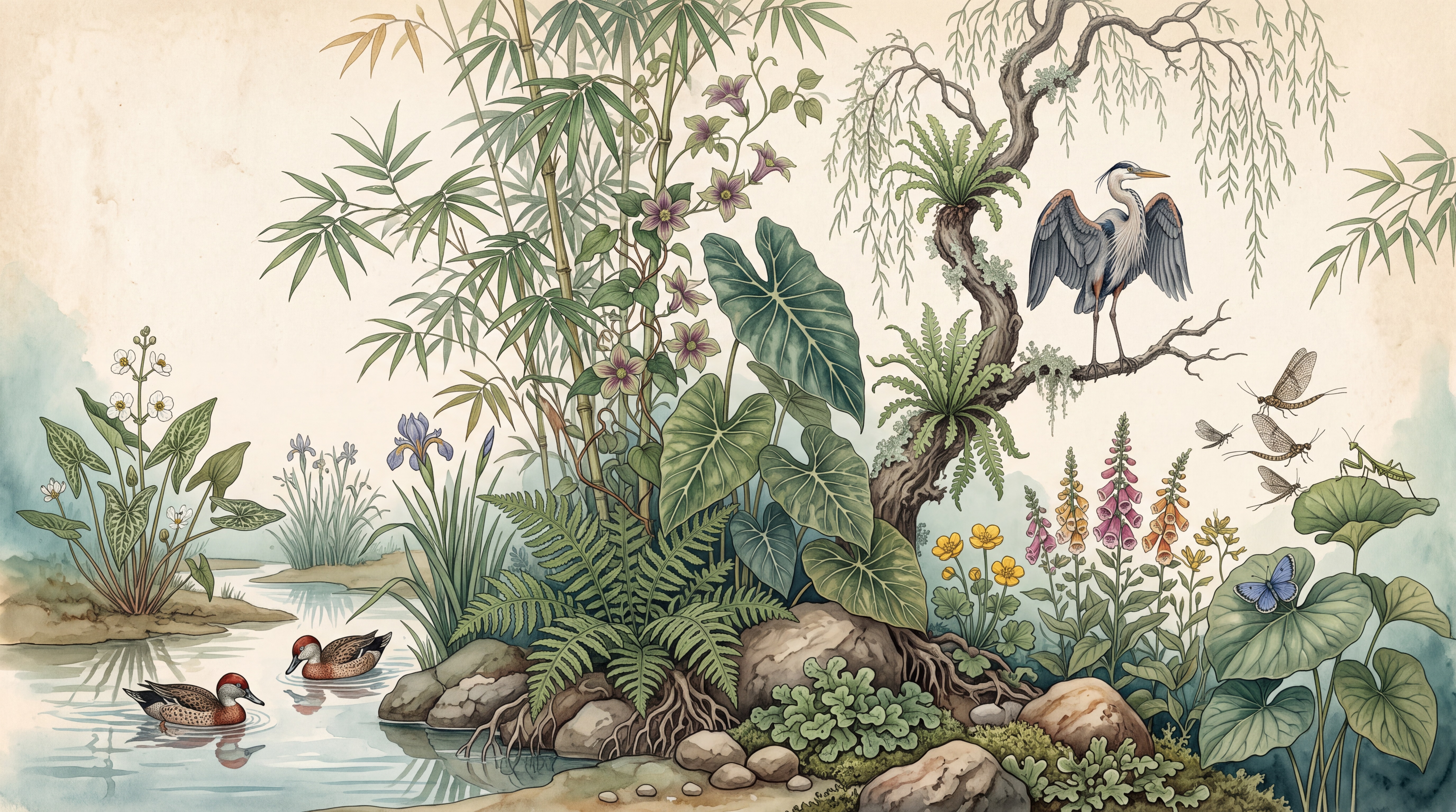 Sage Pattern Decorative Wallpaper Mural Layered Atmospheric Wallpaper, Peel-and-stick Finish