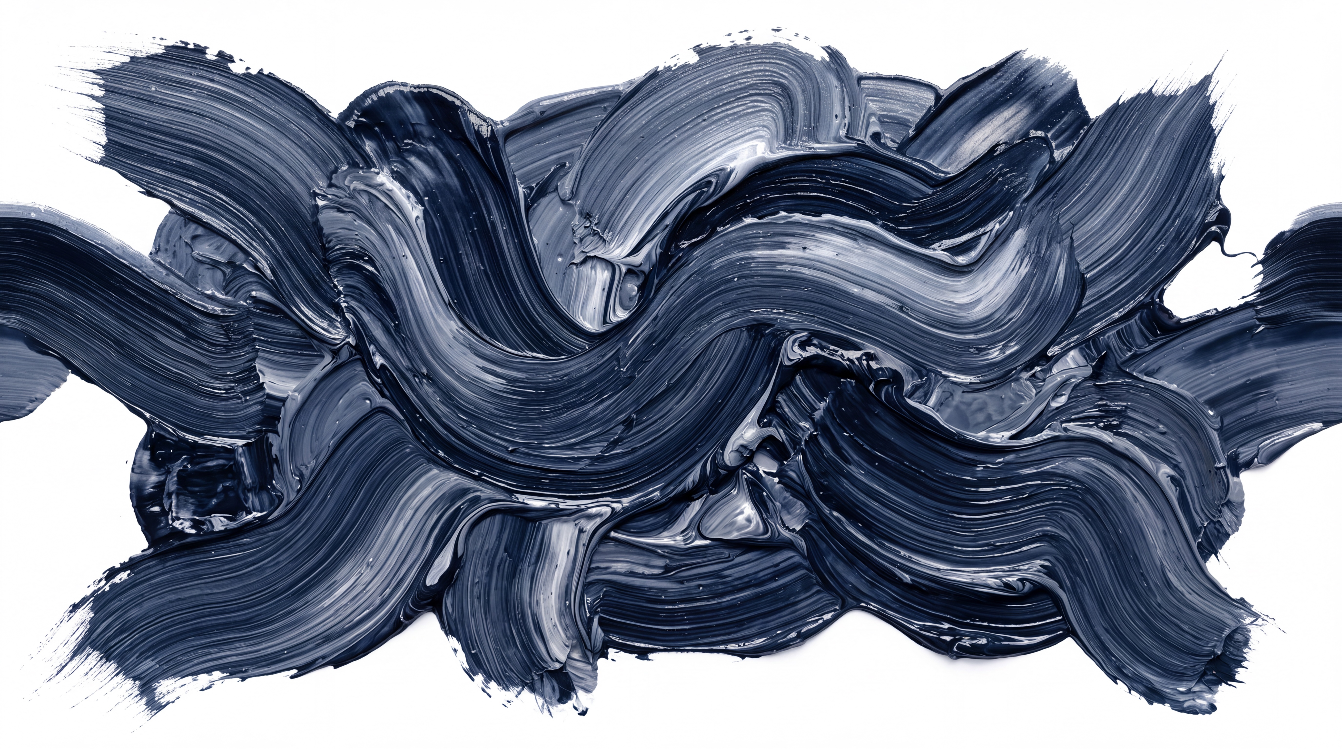 Navy Brushstroke Artful Wallpaper Mural Accent-wall-wallpaper-murals, Peel-and-stick Finish