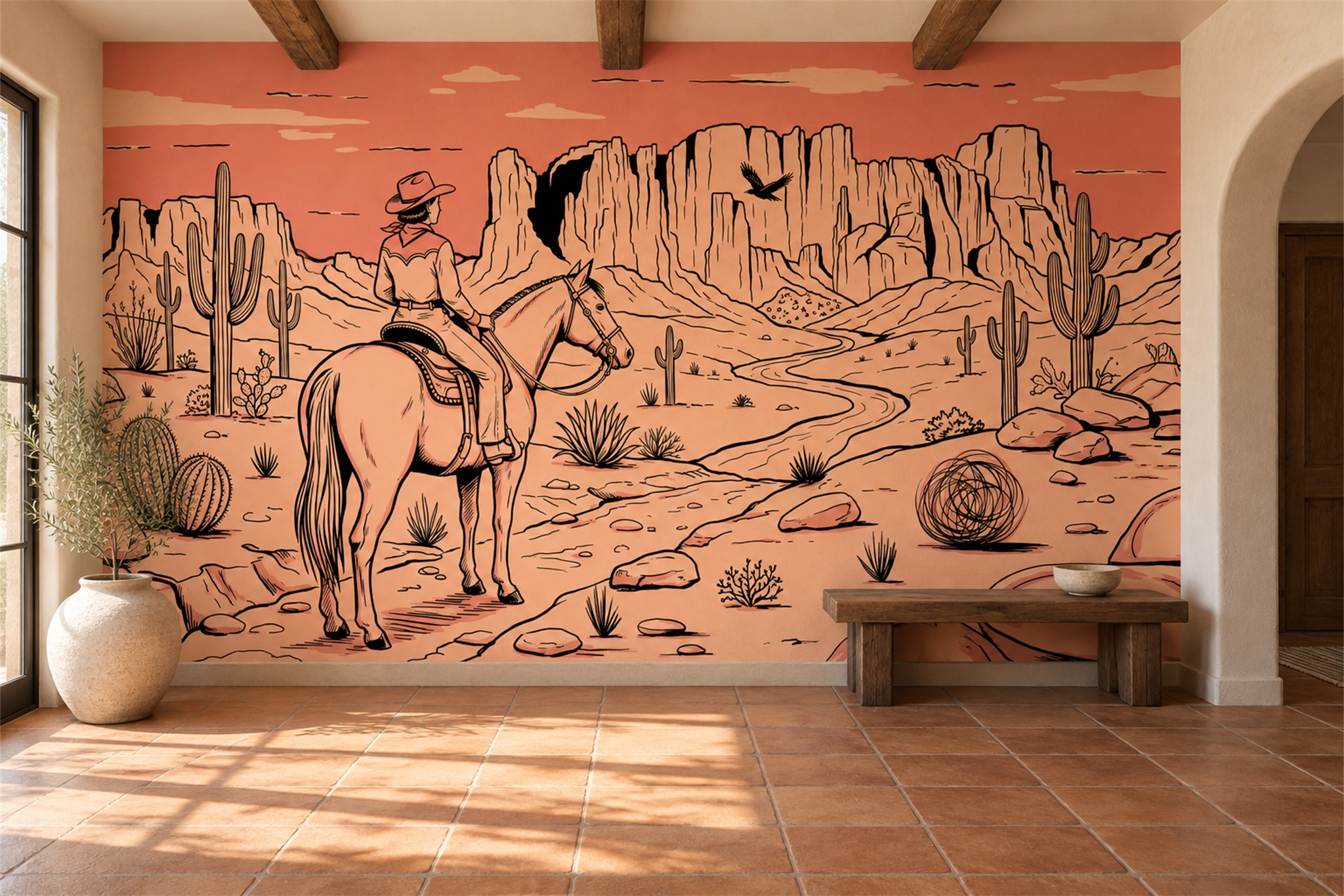 Coral Pattern Decorative Abstract Wallpaper Mural Entryway-wallpaper-murals, Peel-and-stick Finish
