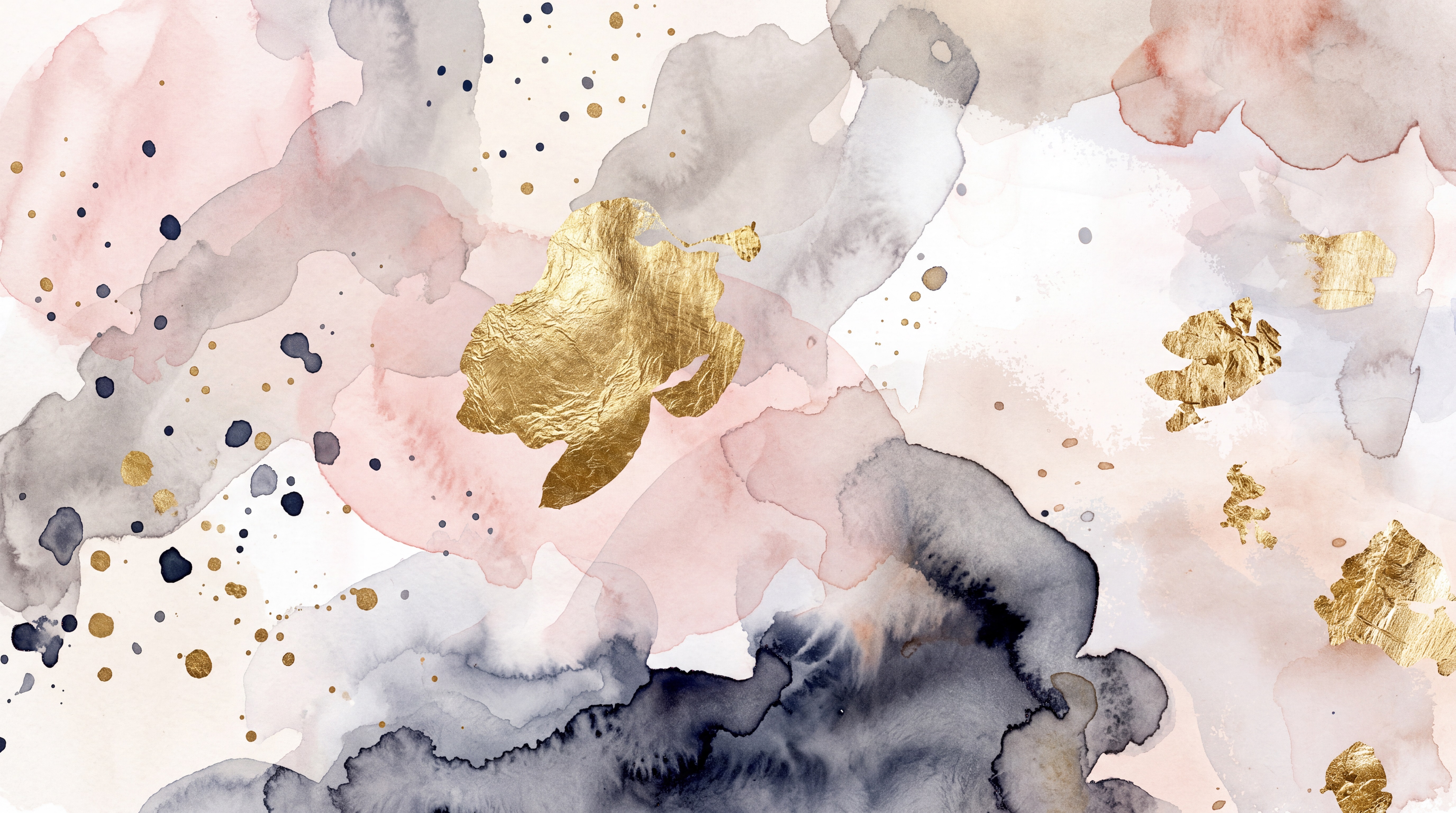 Blush Fluid Artful Wallpaper Mural, Peel-and-stick Finish