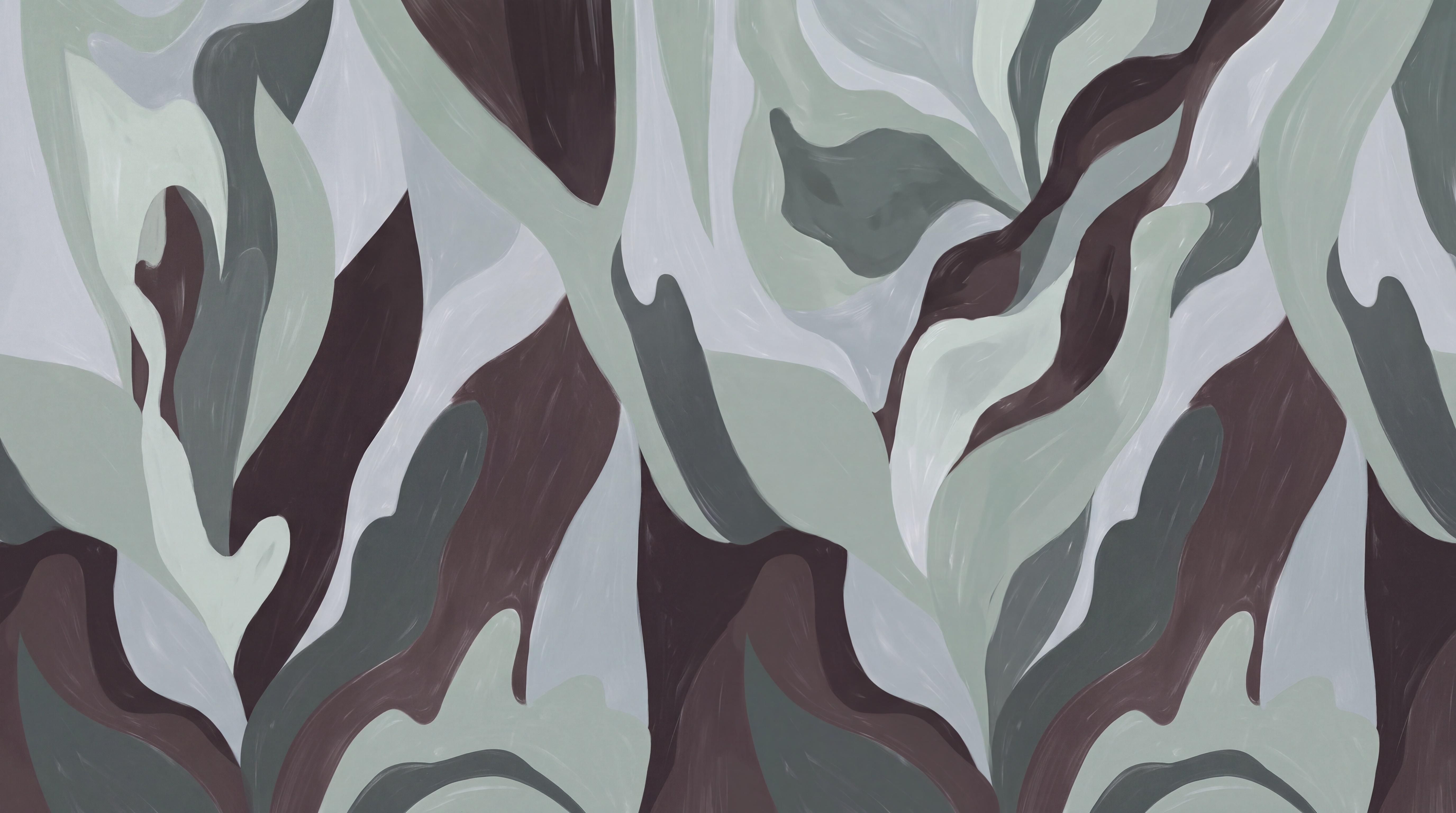 Sage Shaped Abstract Decorative Wallpaper Mural, Peel-and-stick Finish