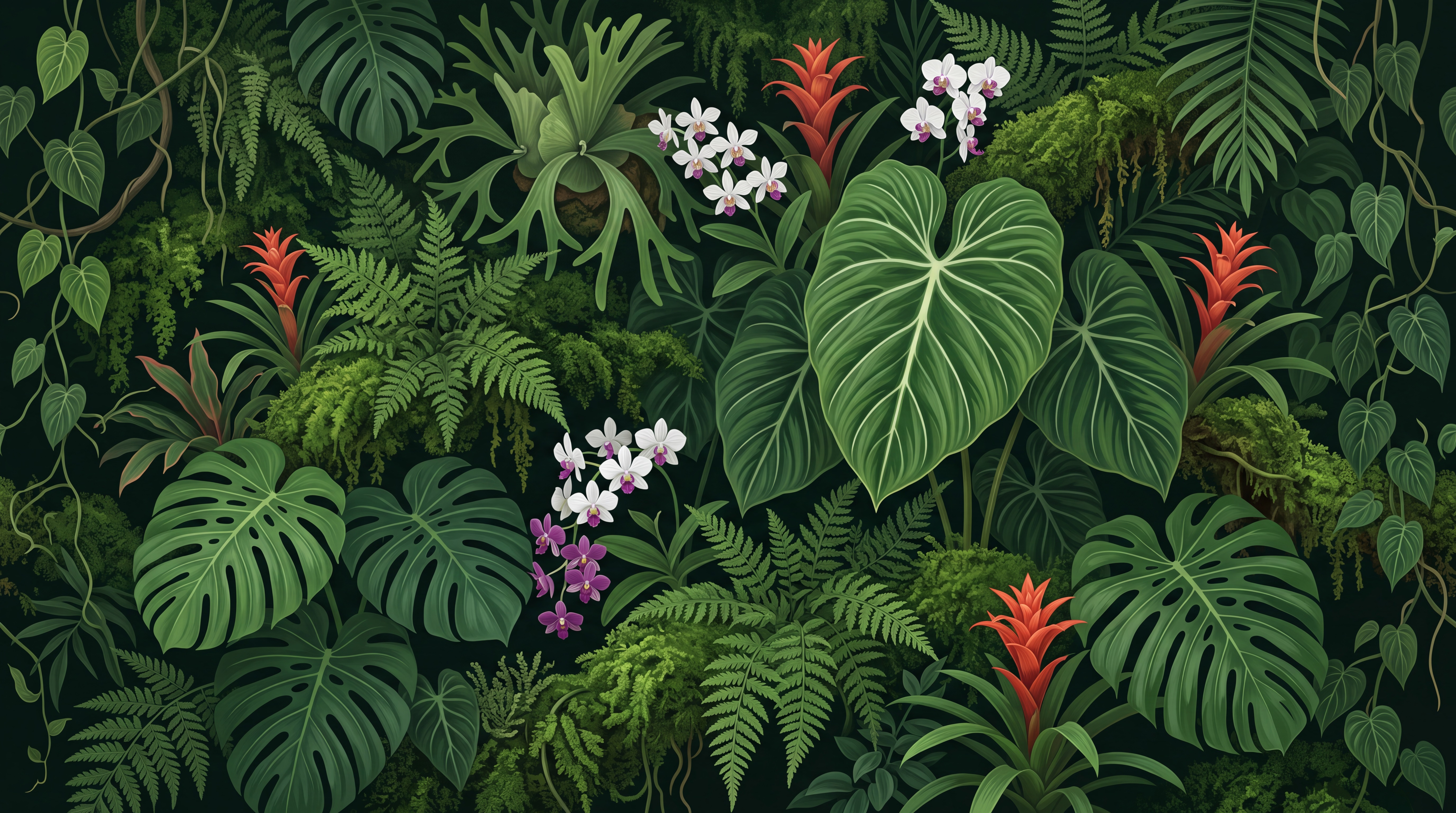 Green Pattern Decorative Wallpaper Mural Layered Textured Wallpaper, Peel-and-stick Finish