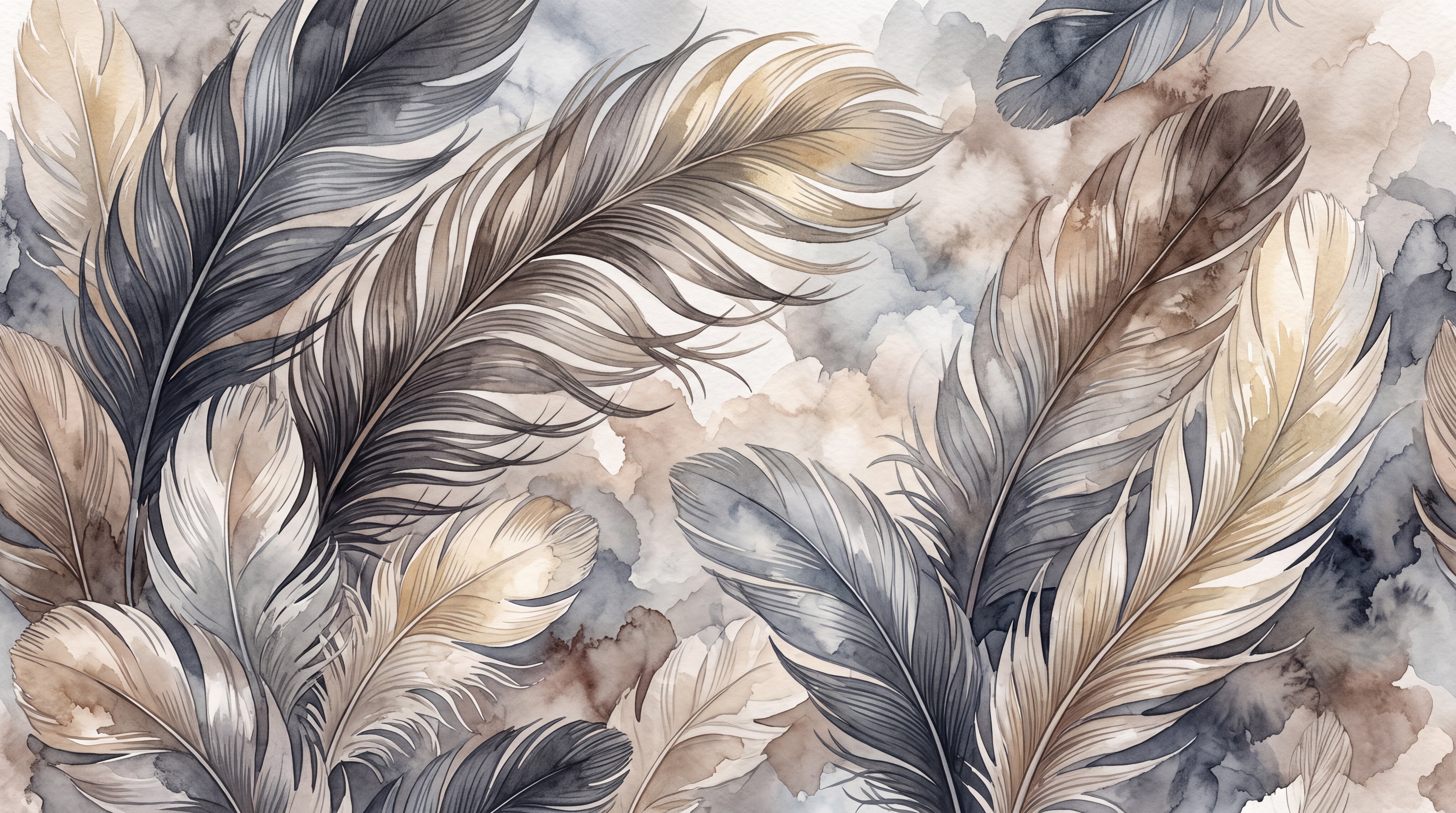 Taupe Pattern Decorative Wallpaper Mural Layered Forms Wallpaper Mural, Peel-and-stick Finish