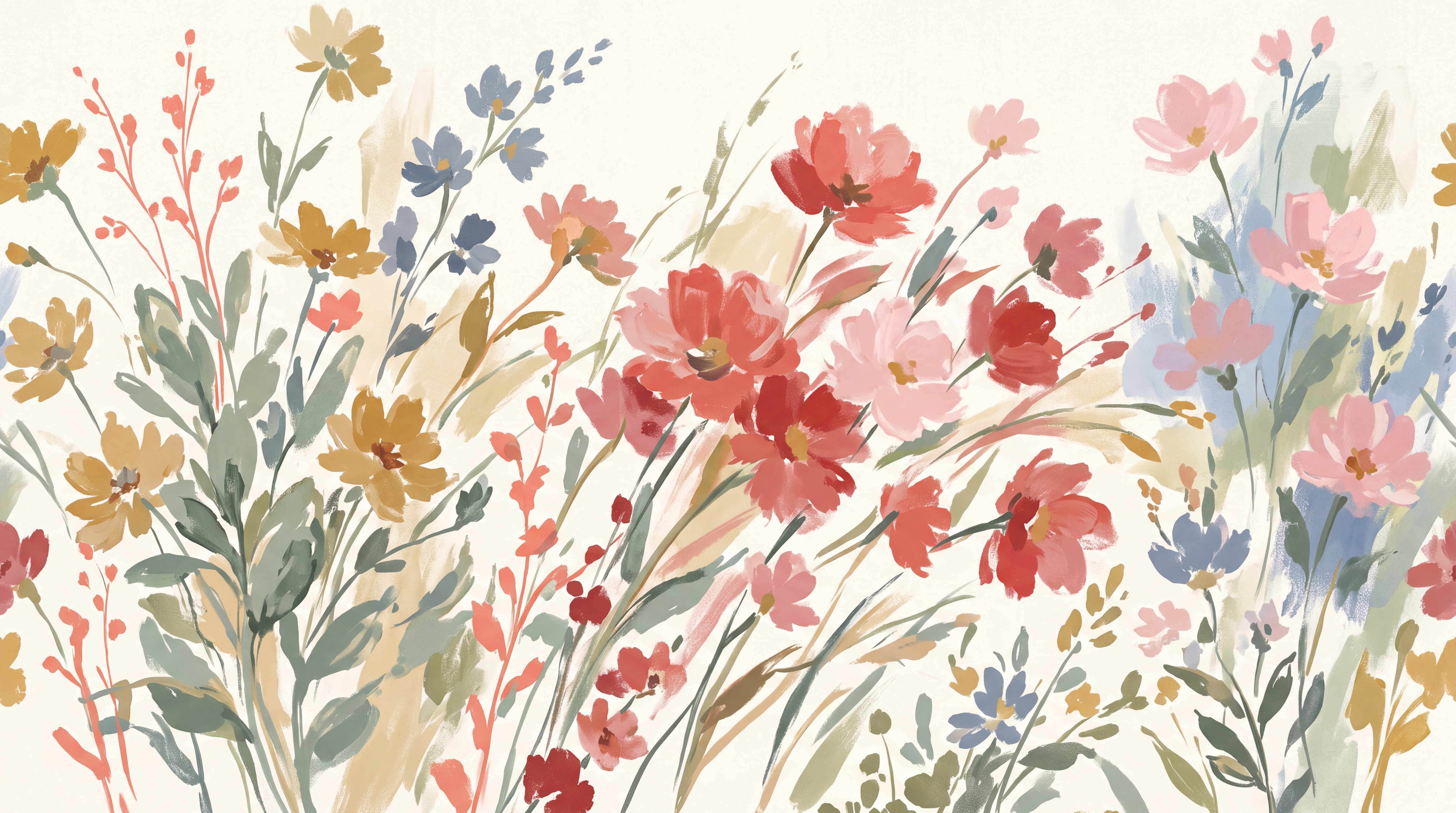 Coral Botanical Botanical Wallpaper Mural, Peel-and-stick Finish