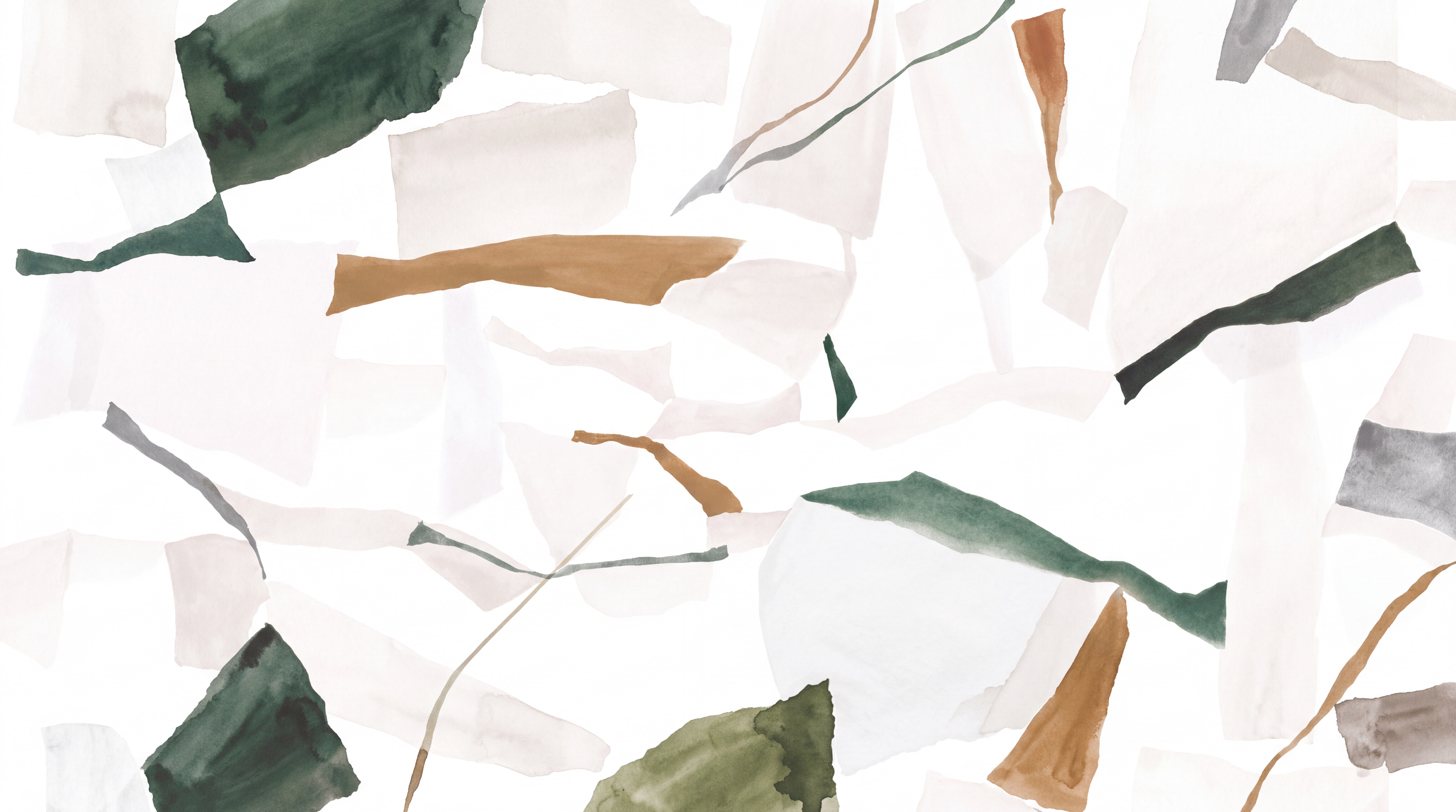 Green Pattern Decorative Wallpaper Mural Layered Organic Wallpaper Mural Living-room-wallpaper-murals, Peel-and-stick Finish