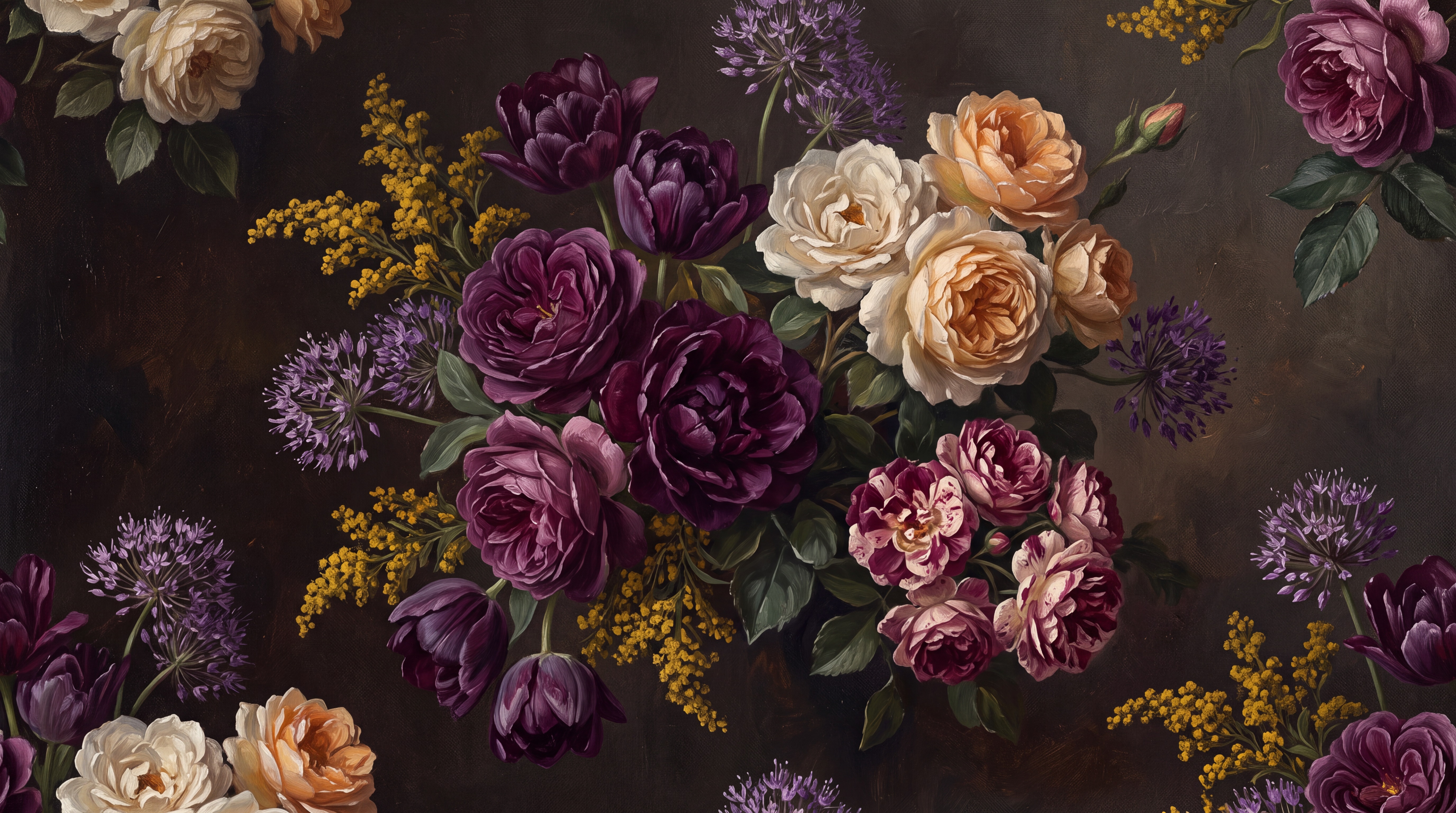 Neutral Vintage Artful Wallpaper Mural, Peel-and-stick Finish