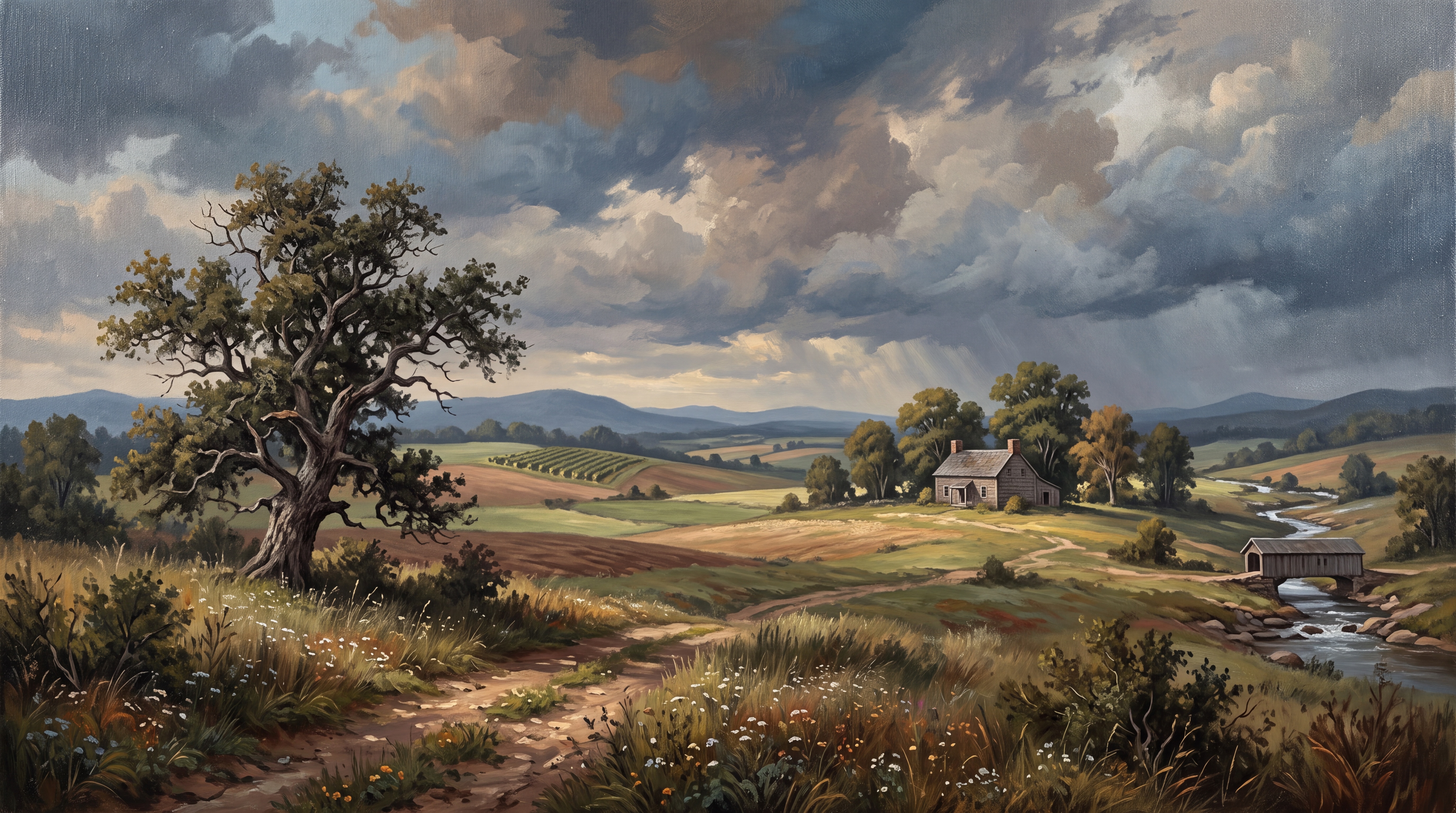 Olive Landscape Scenic Decorative Wallpaper Mural, Peel-and-stick Finish