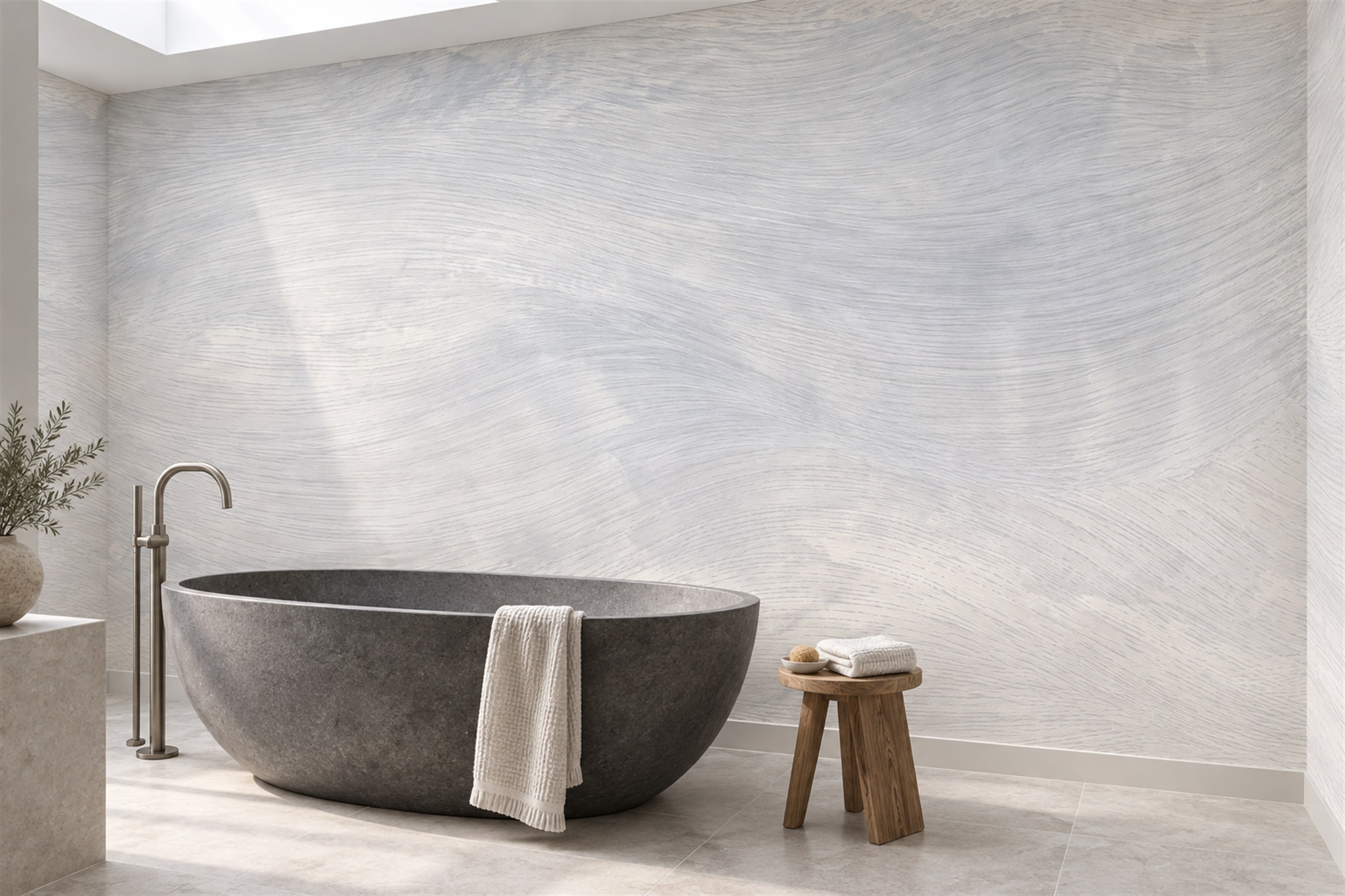 Soft White Plaster Texture Wallpaper Mural — Wallpaper Mural Design, Peel-and-stick Finish