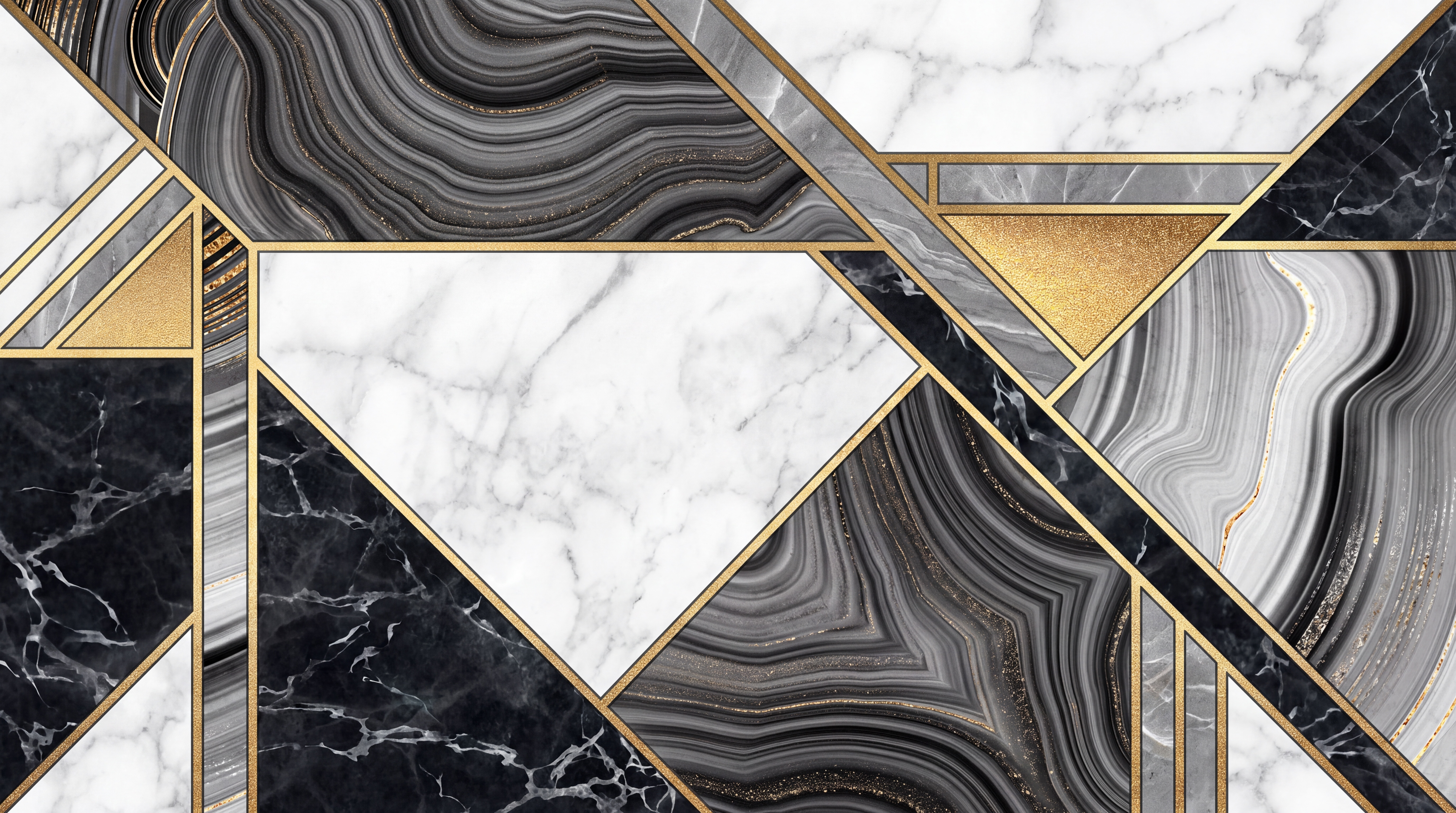 Grey Geometric Abstract Wallpaper Mural, Peel-and-stick Finish