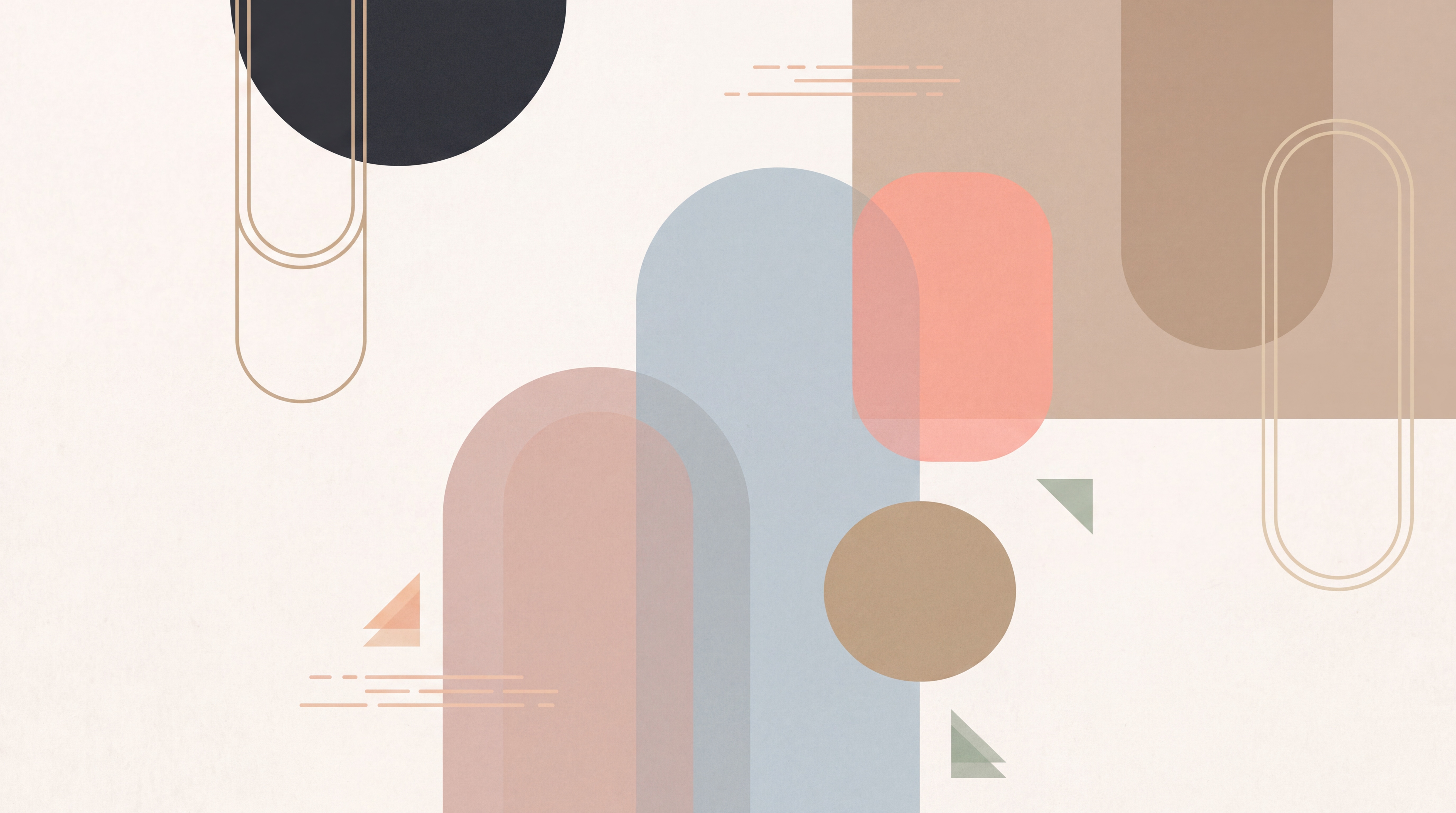 Peach Geometric Abstract Decorative Wallpaper Mural Accent-wall-wallpaper-murals, Peel-and-stick Finish