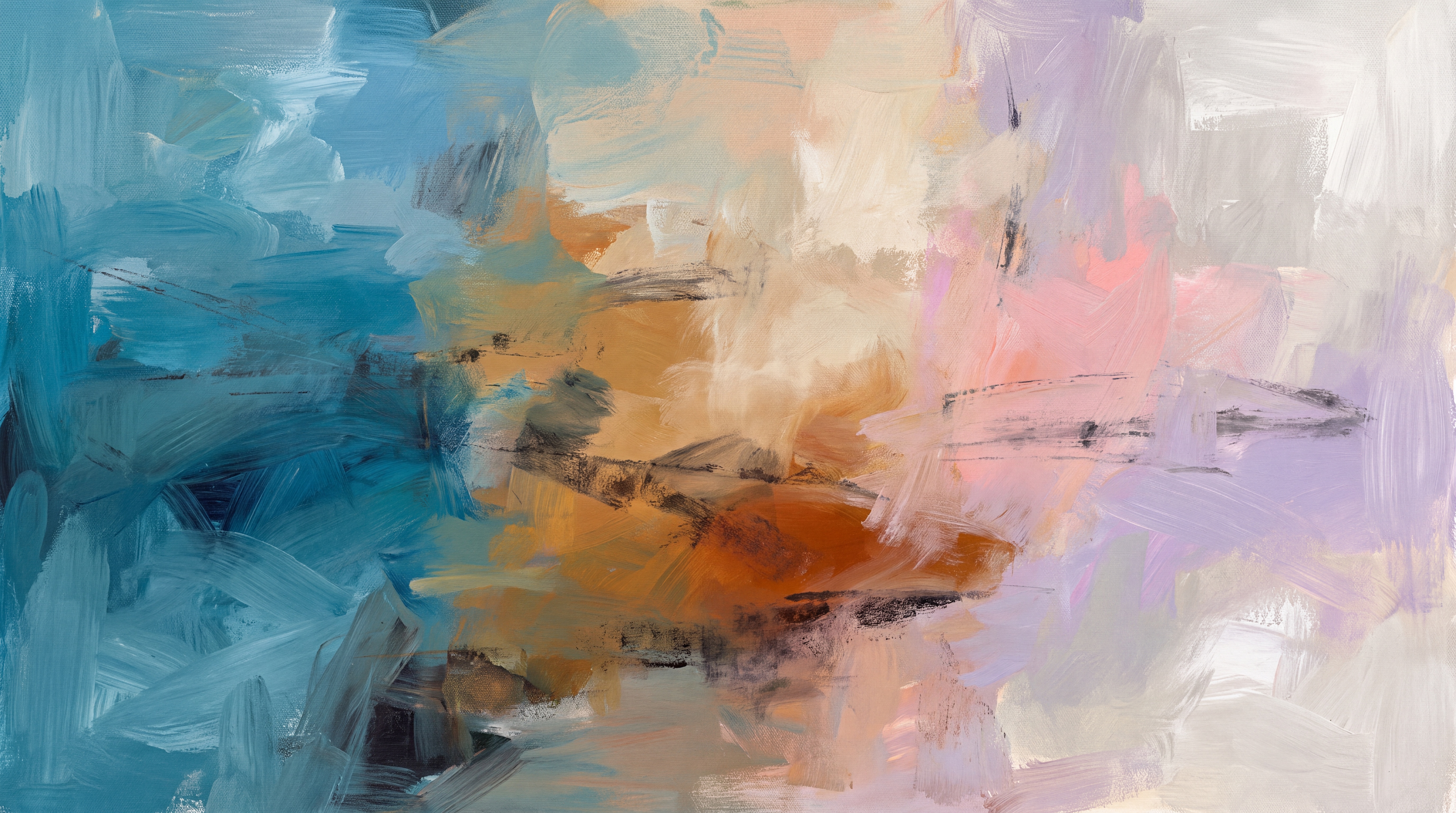 Blue Brushstroke Artful Layered Wallpaper Mural, Peel-and-stick Finish