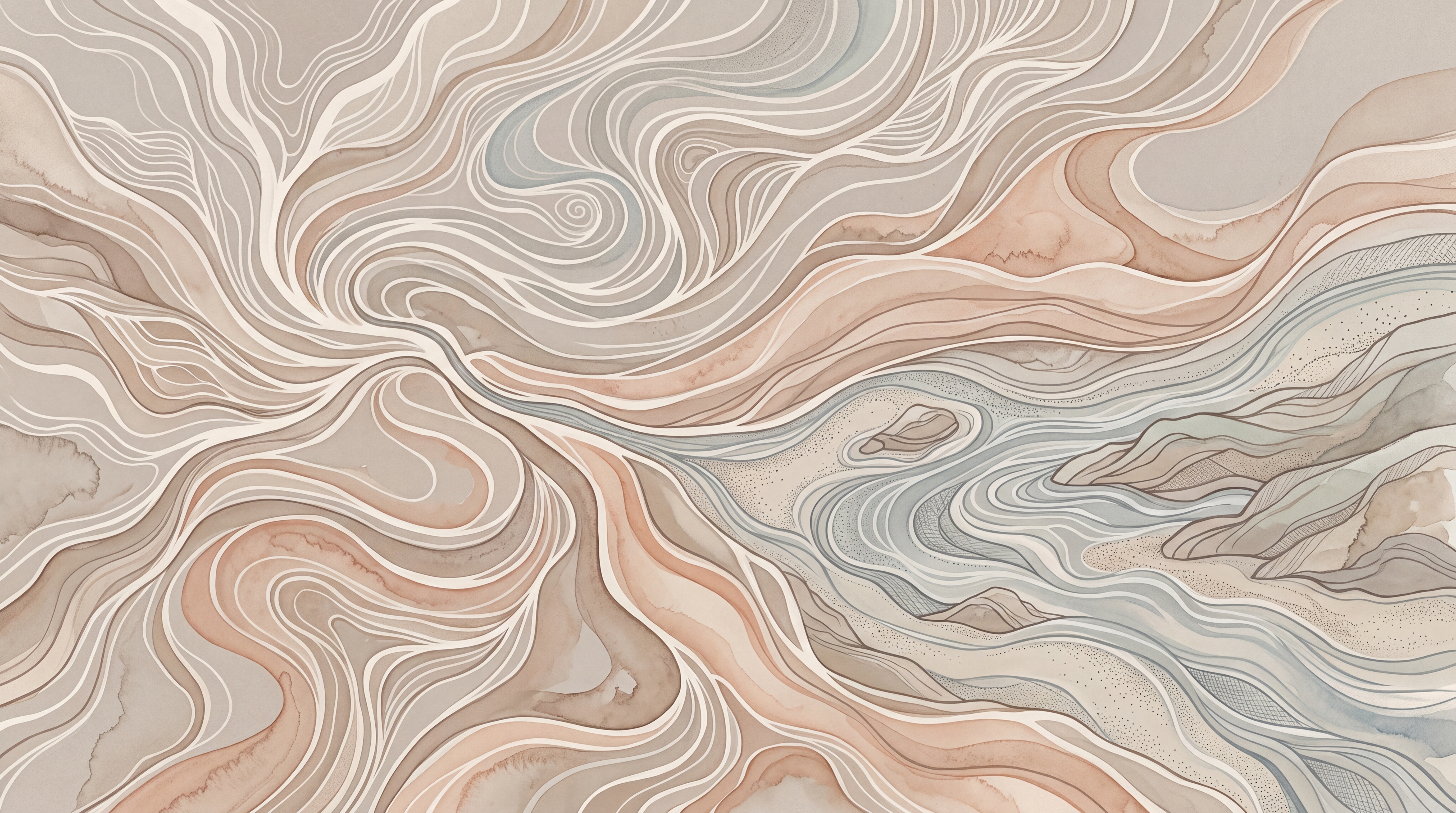 Beige Marble Decorative Painterly Wallpaper Mural, Peel-and-stick Finish