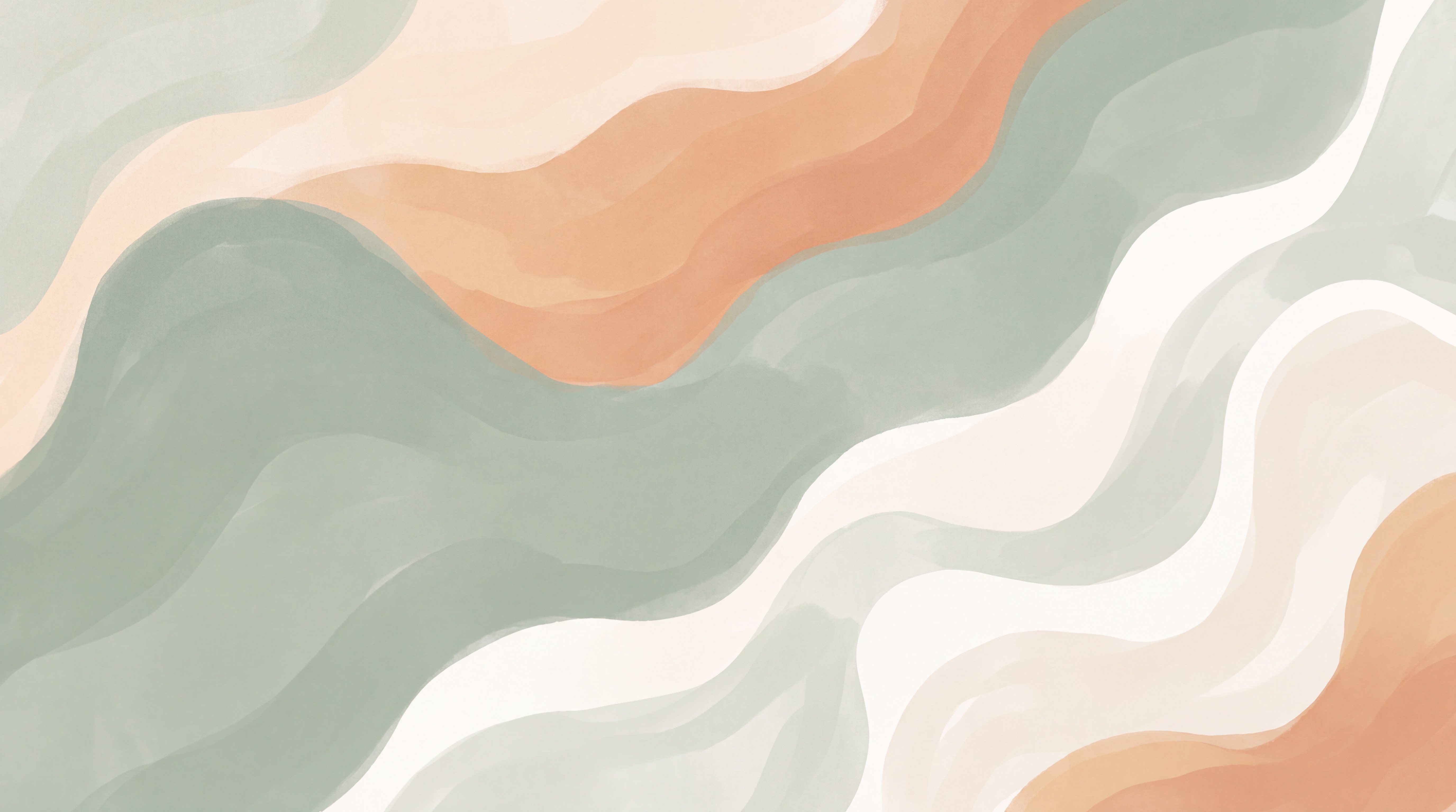 Sage Waves Artful Abstract Wallpaper Mural, Peel-and-stick Finish