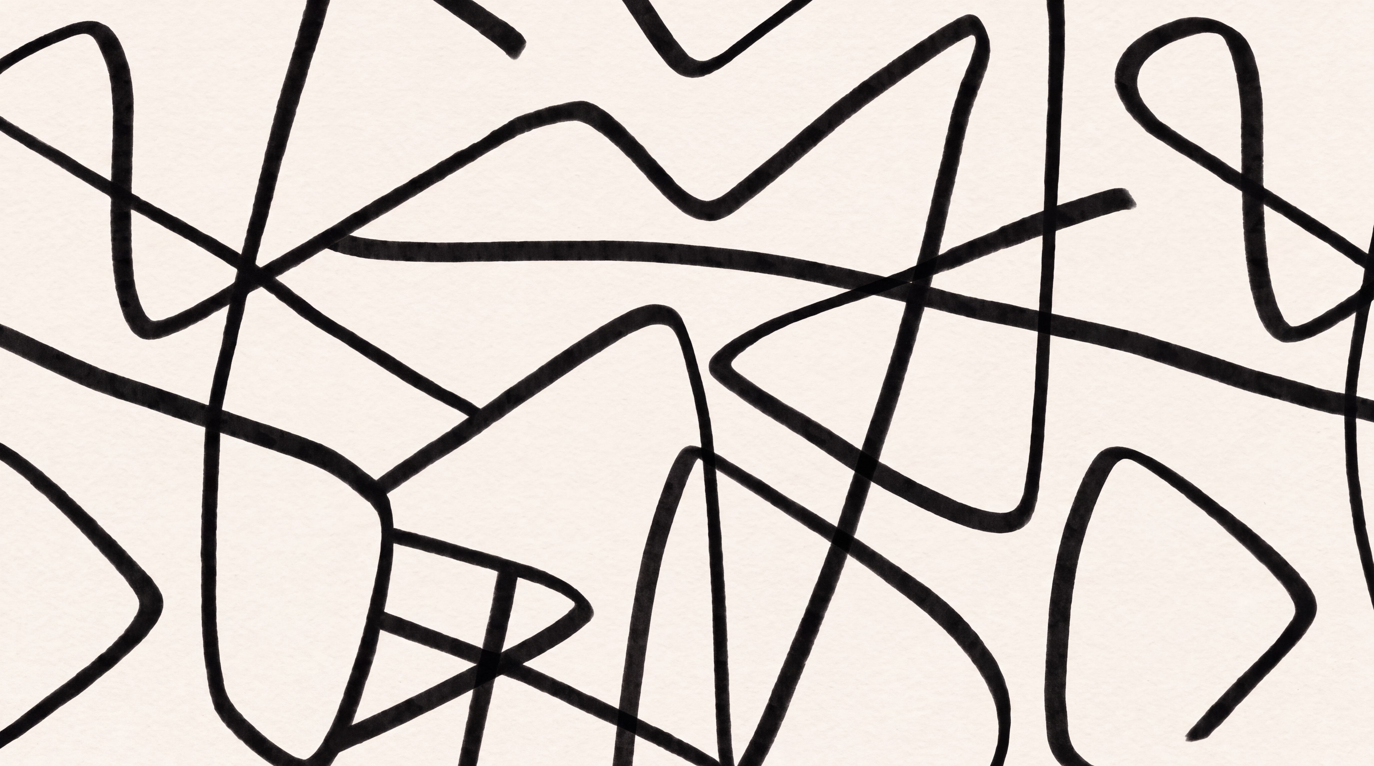 Black Linear Abstract Wallpaper Mural, Peel-and-stick Finish