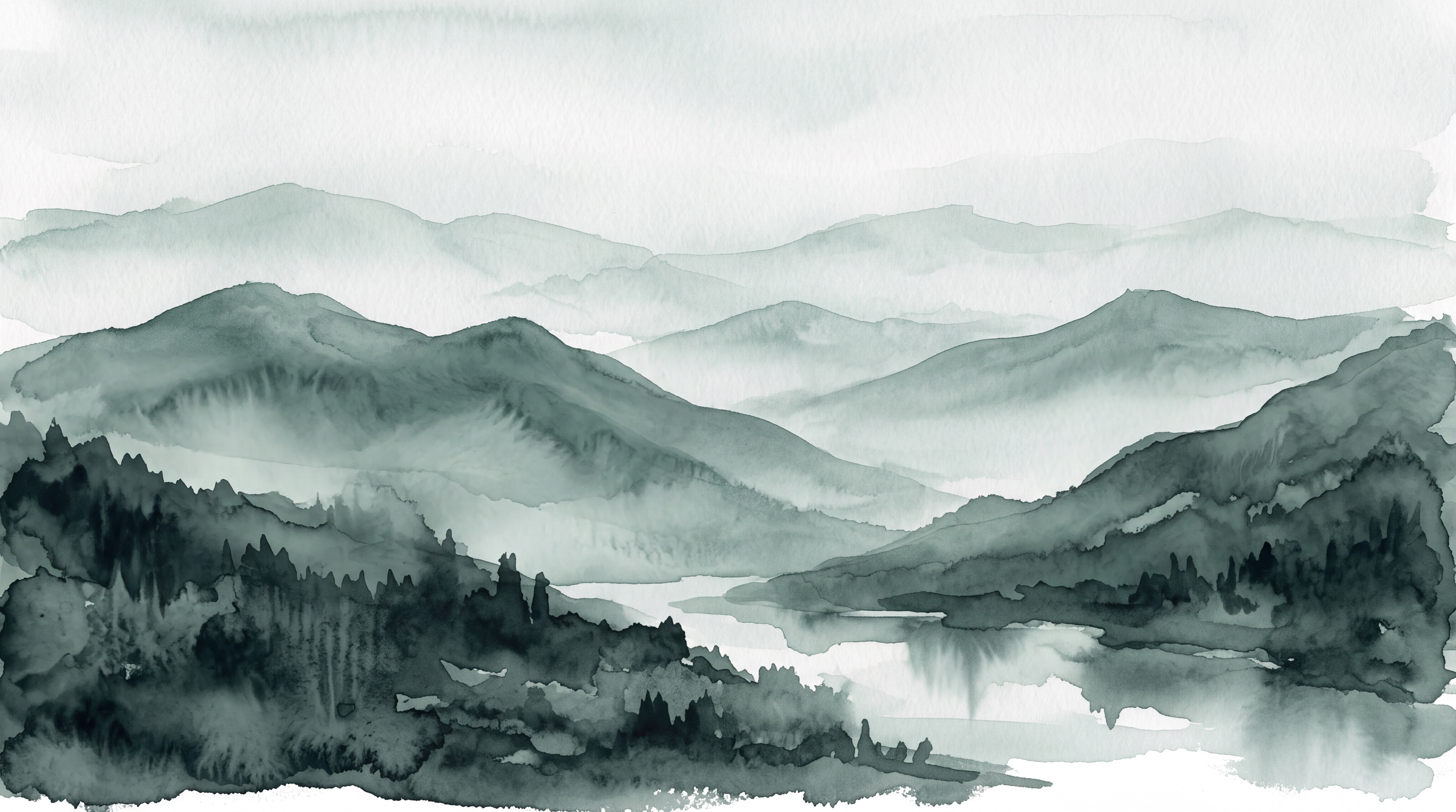 Green Mountain Scenic Wallpaper Mural, Peel-and-stick Finish