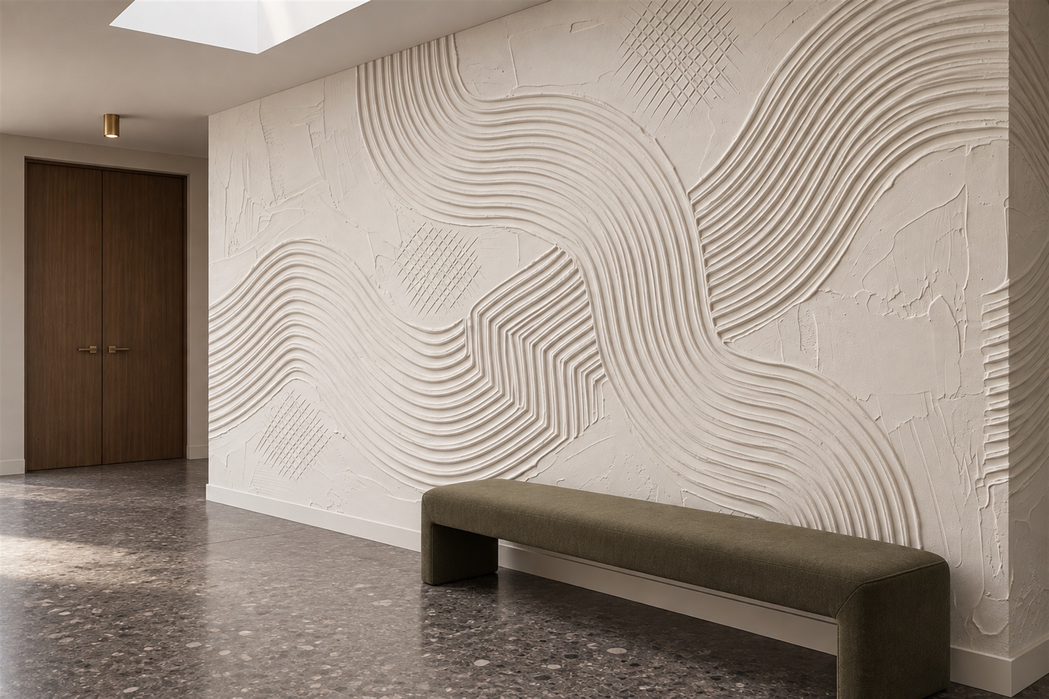 Ivory Pattern Decorative Atmospheric Wallpaper Mural Hallway-wallpaper-murals, Peel-and-stick Finish
