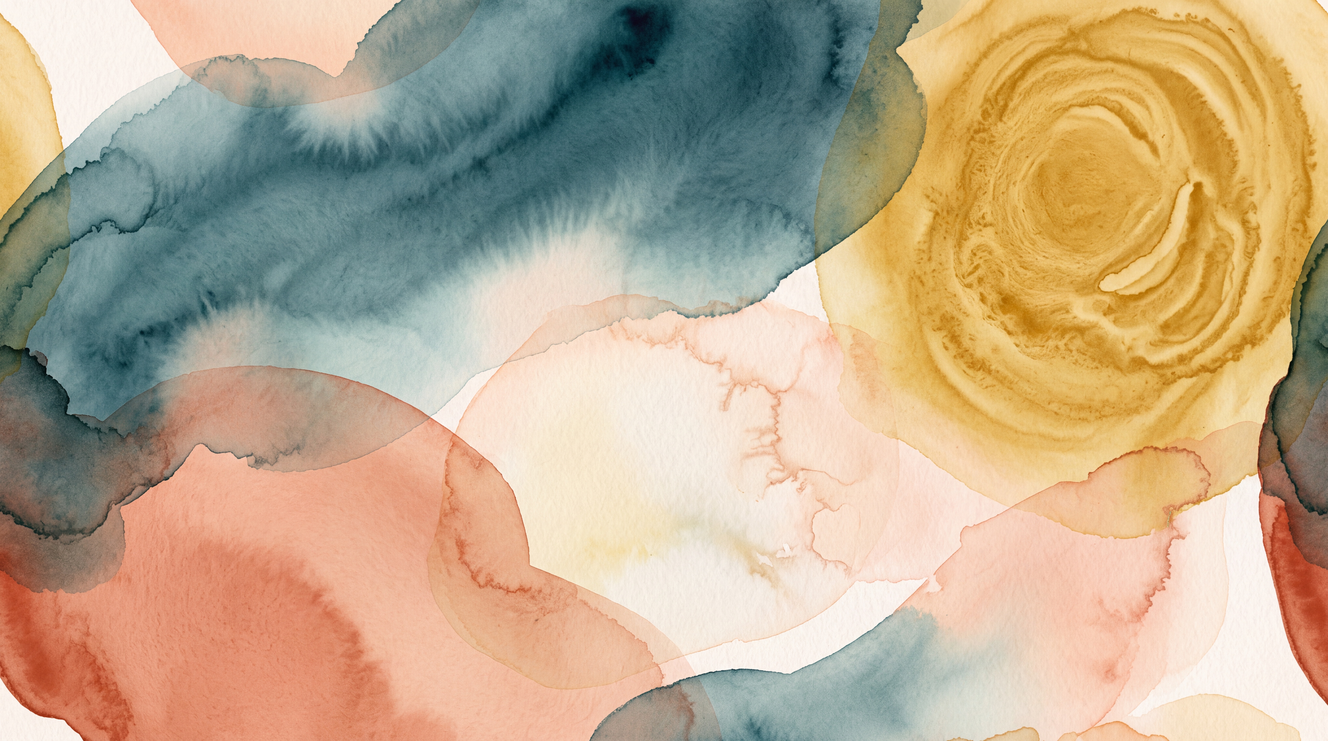 Teal Watercolour Artful Wallpaper Mural, Peel-and-stick Finish
