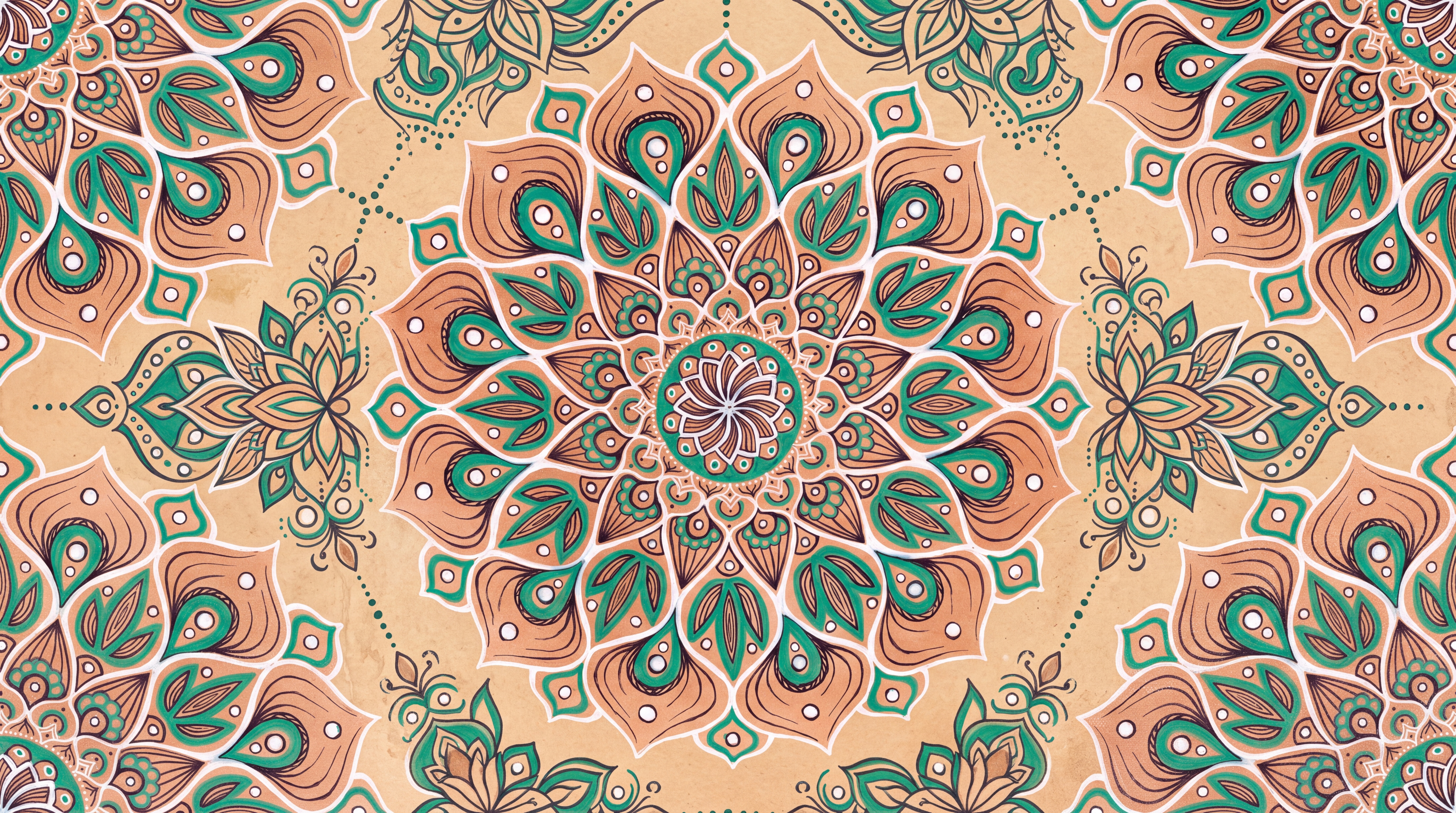 Teal Pattern Decorative Wallpaper Mural Layered Marks Wallpaper Mural, Peel-and-stick Finish
