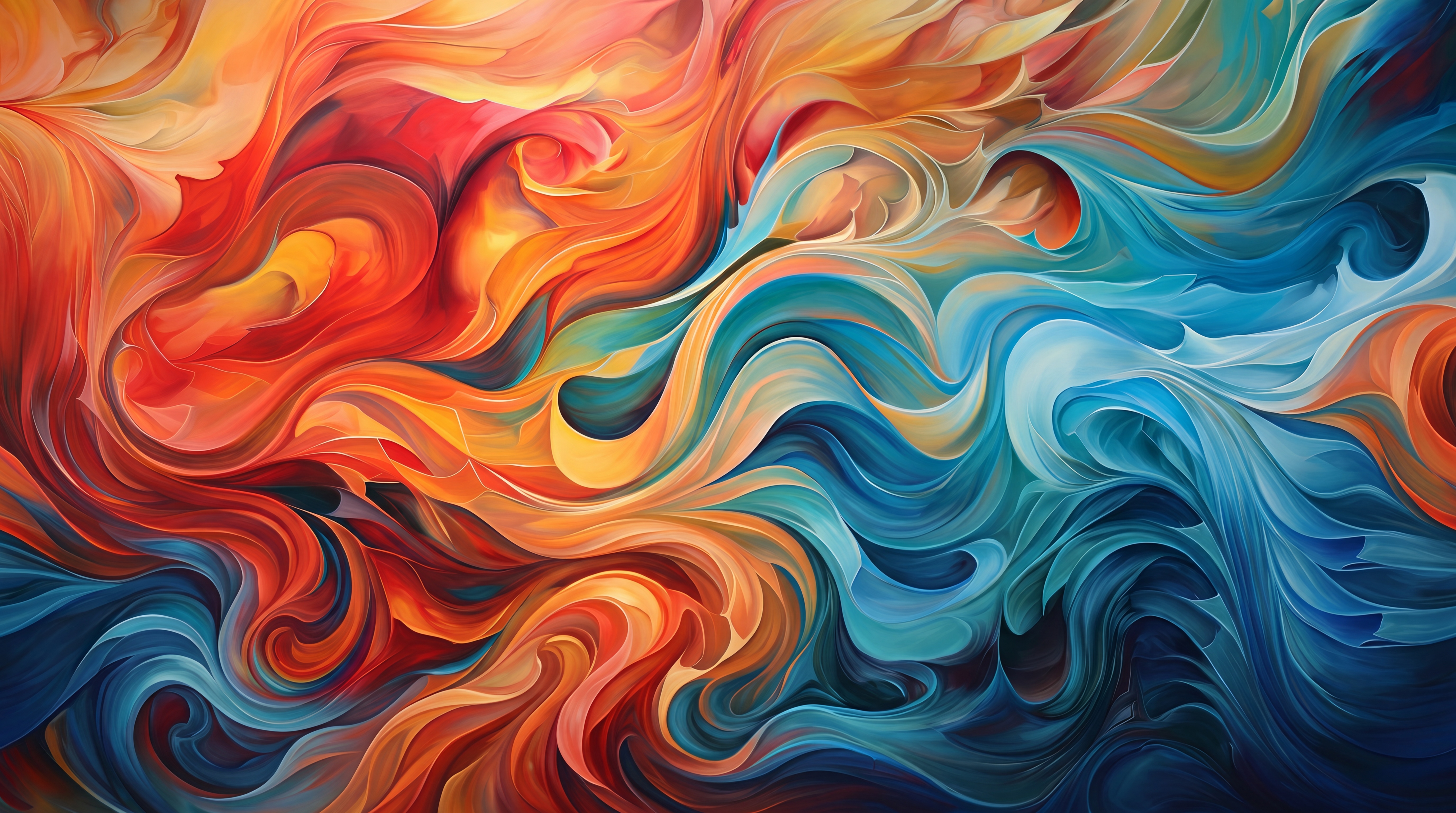 Teal Fluid Artful Wallpaper Mural, Peel-and-stick Finish