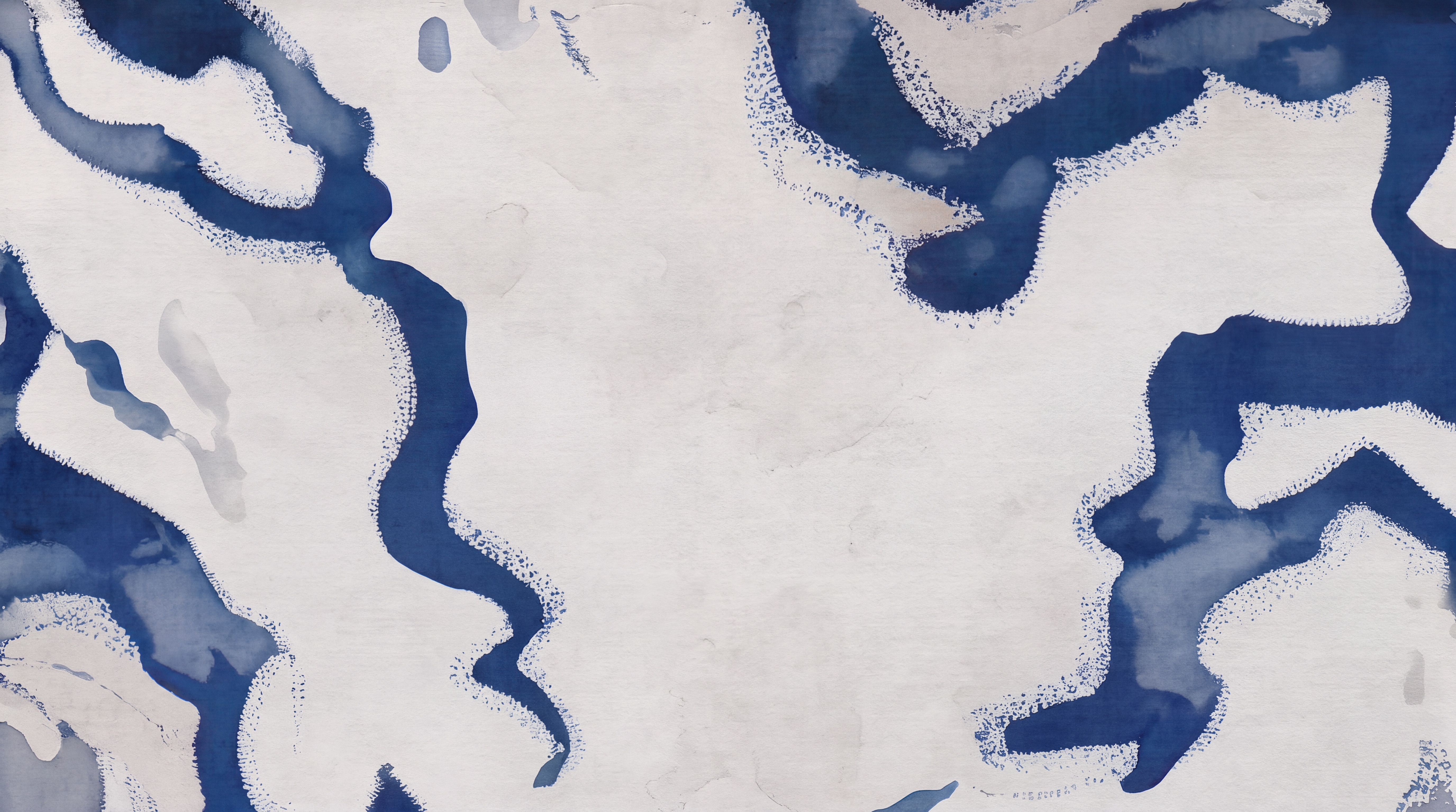 Blue Fluid Artful Decorative Wallpaper Mural, Peel-and-stick Finish