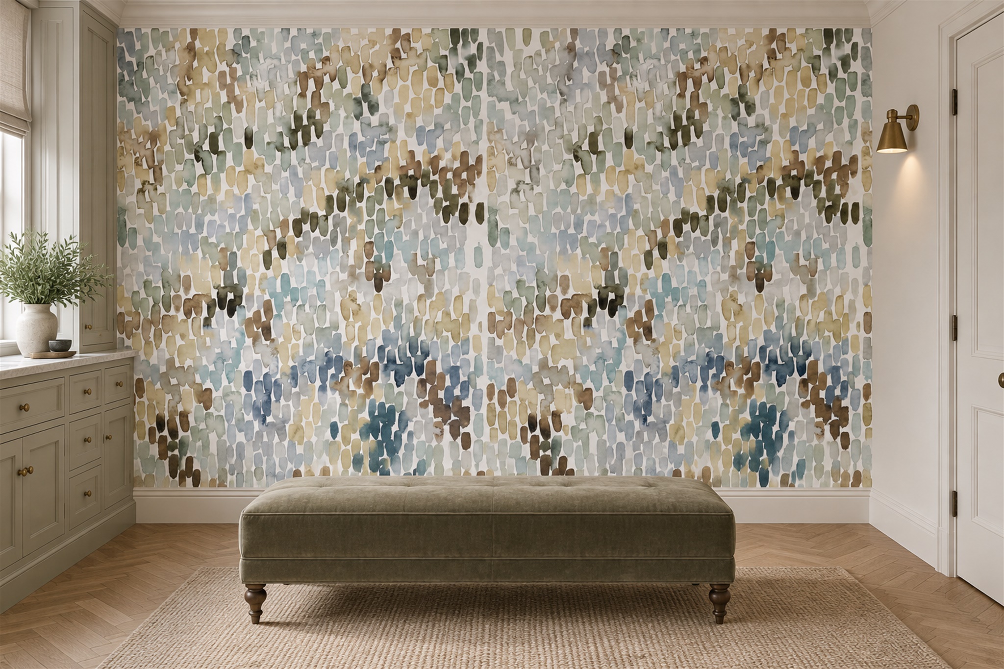 Grey Pattern Decorative Wallpaper Mural Layered Atmospheric Wallpaper Home-office-wallpaper-murals, Peel-and-stick Finish
