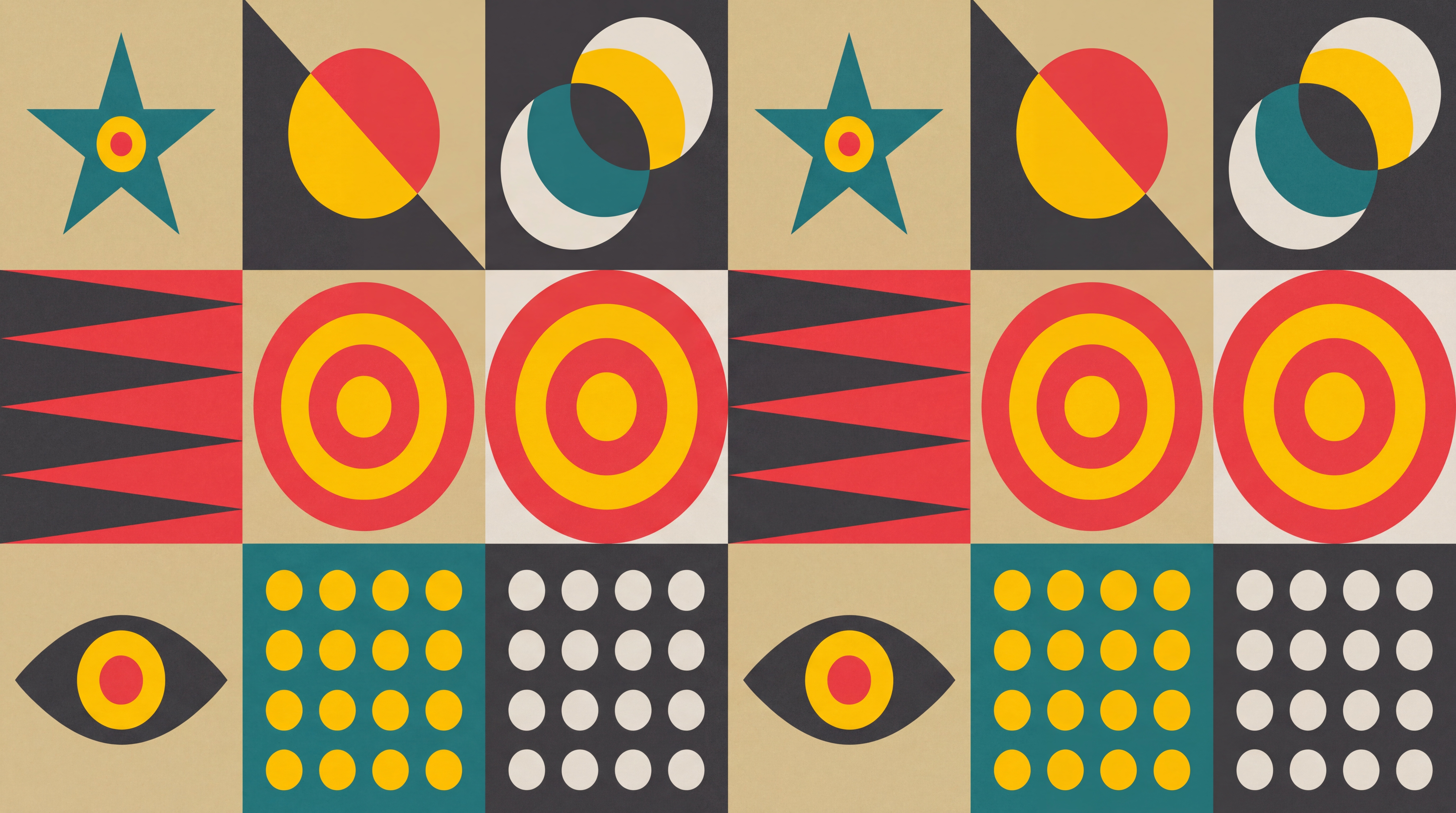 Yellow Geometric Abstract Wallpaper Mural, Peel-and-stick Finish