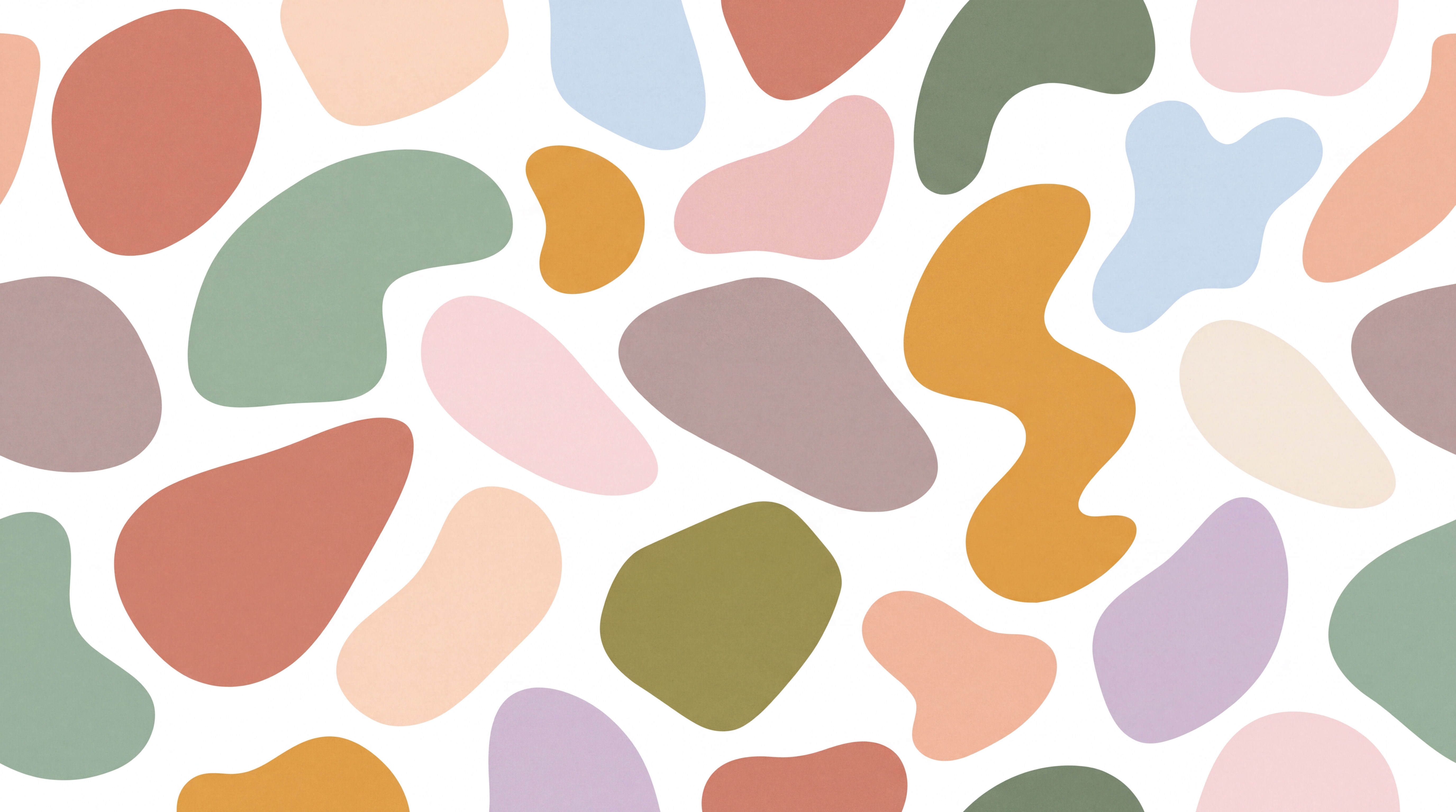 Pastel Shaped Abstract Wallpaper Mural, Peel-and-stick Finish