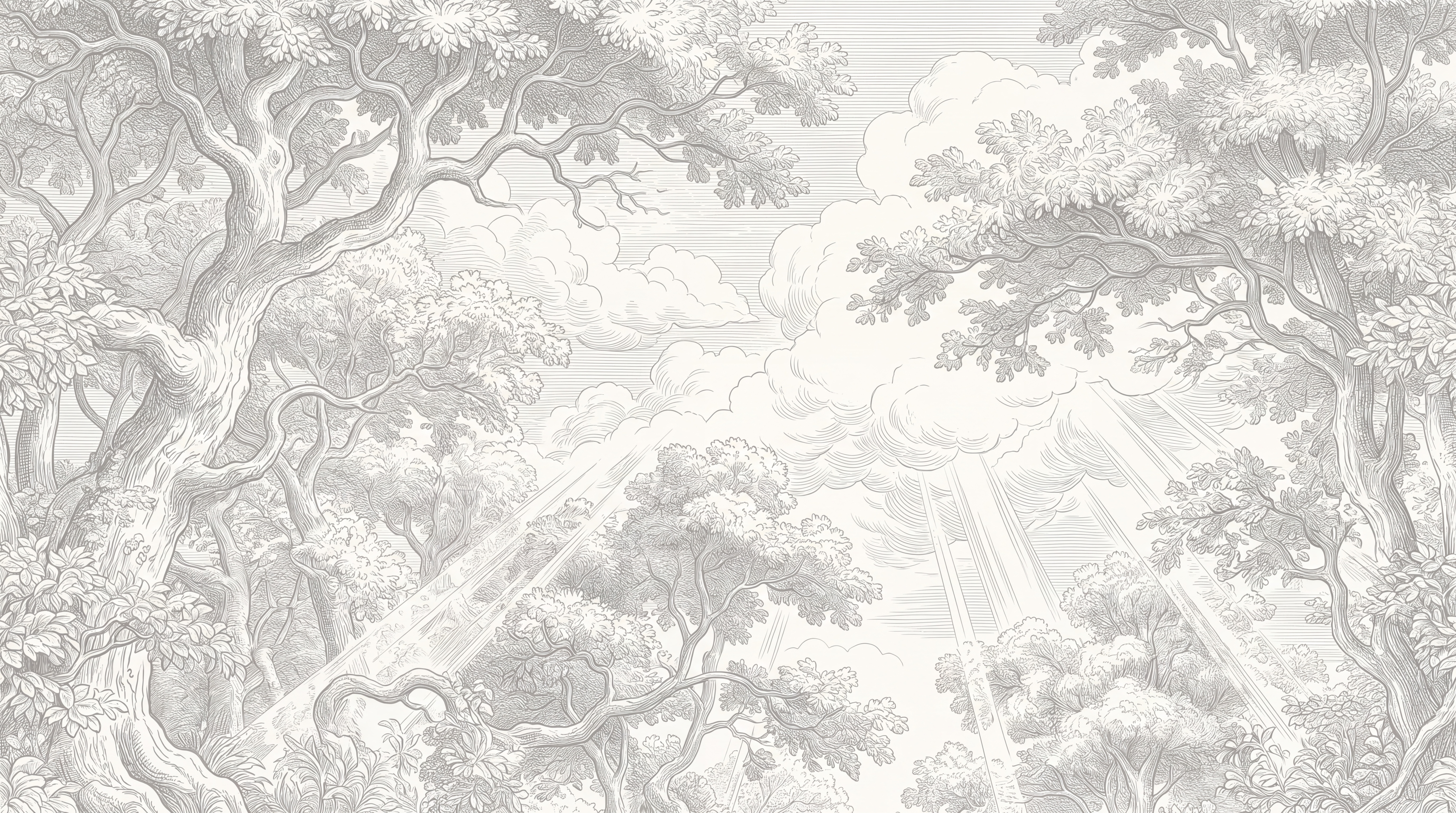 Grey Forest Scenic Textured Wallpaper Mural Bedroom-wallpaper-murals, Peel-and-stick Finish