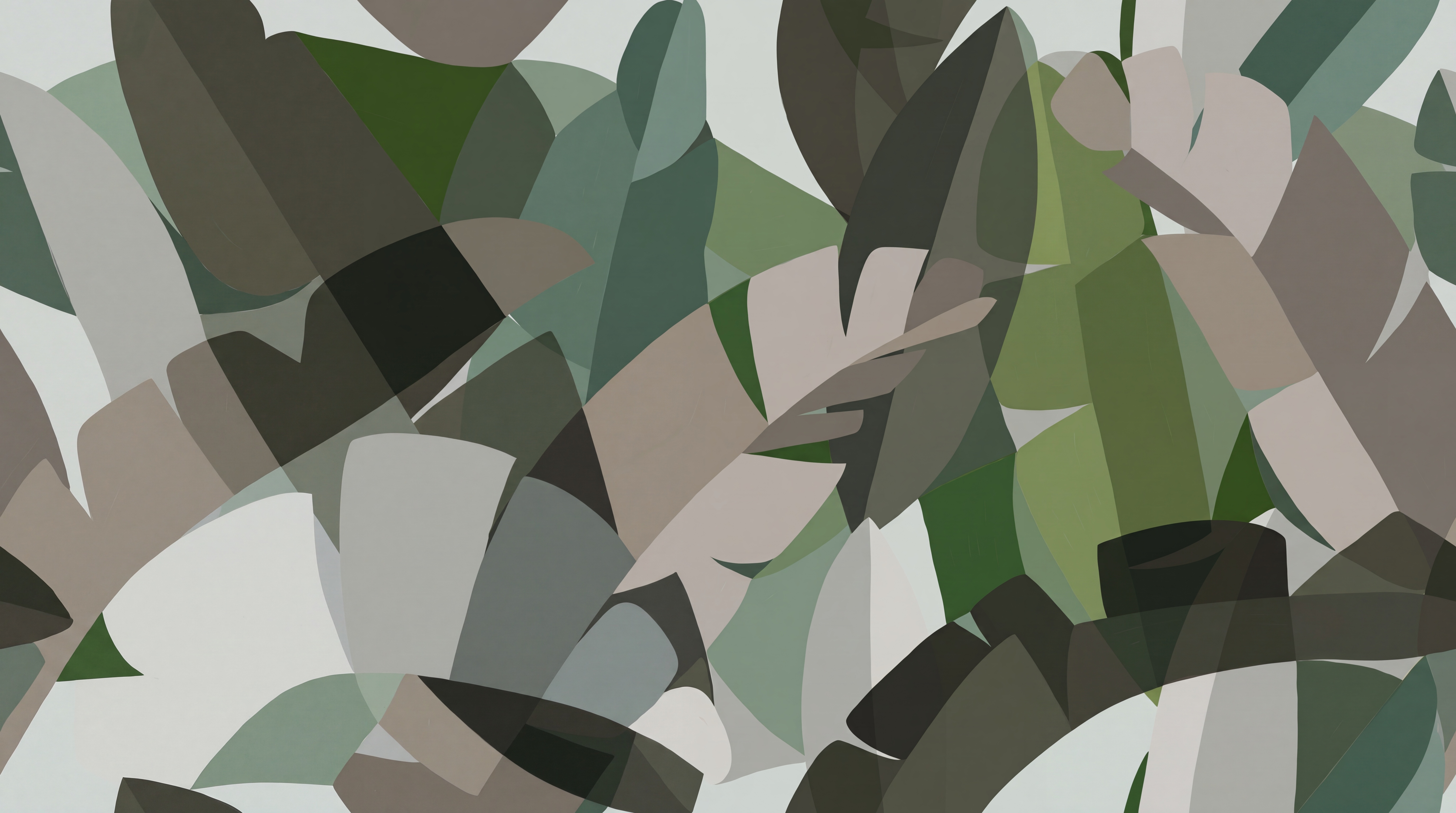 Green Leaf Botanical Painterly Wallpaper Mural, Peel-and-stick Finish