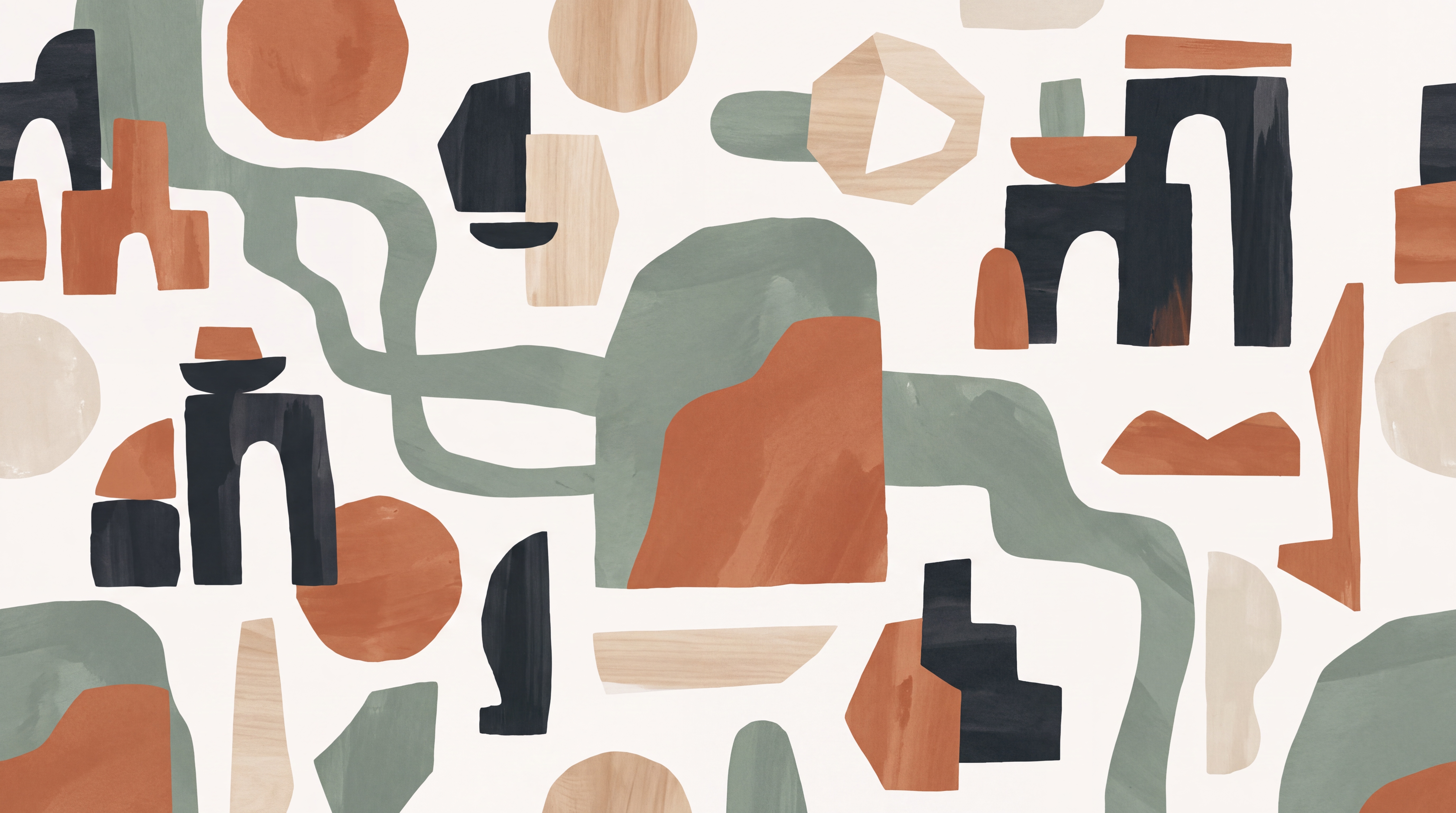Rust Shaped Abstract Wallpaper Mural, Peel-and-stick Finish