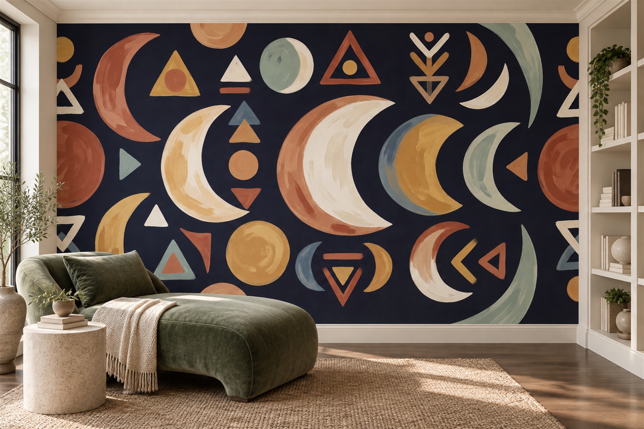 Gold Pattern Decorative Wallpaper Mural Layered Layered Wallpaper Mural Home-office-wallpaper-murals, Peel-and-stick Finish