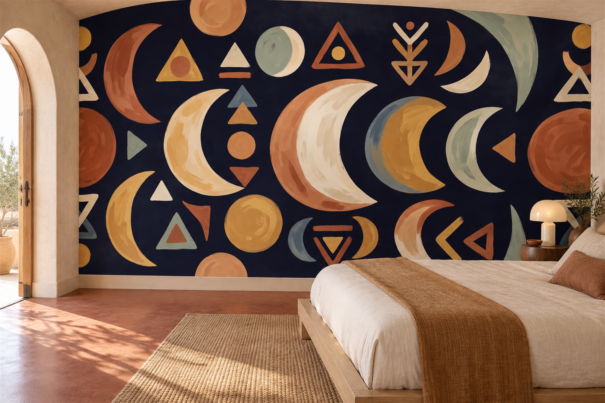 Gold Pattern Decorative Wallpaper Mural Layered Layered Wallpaper Mural Home-office-wallpaper-murals, Peel-and-stick Finish