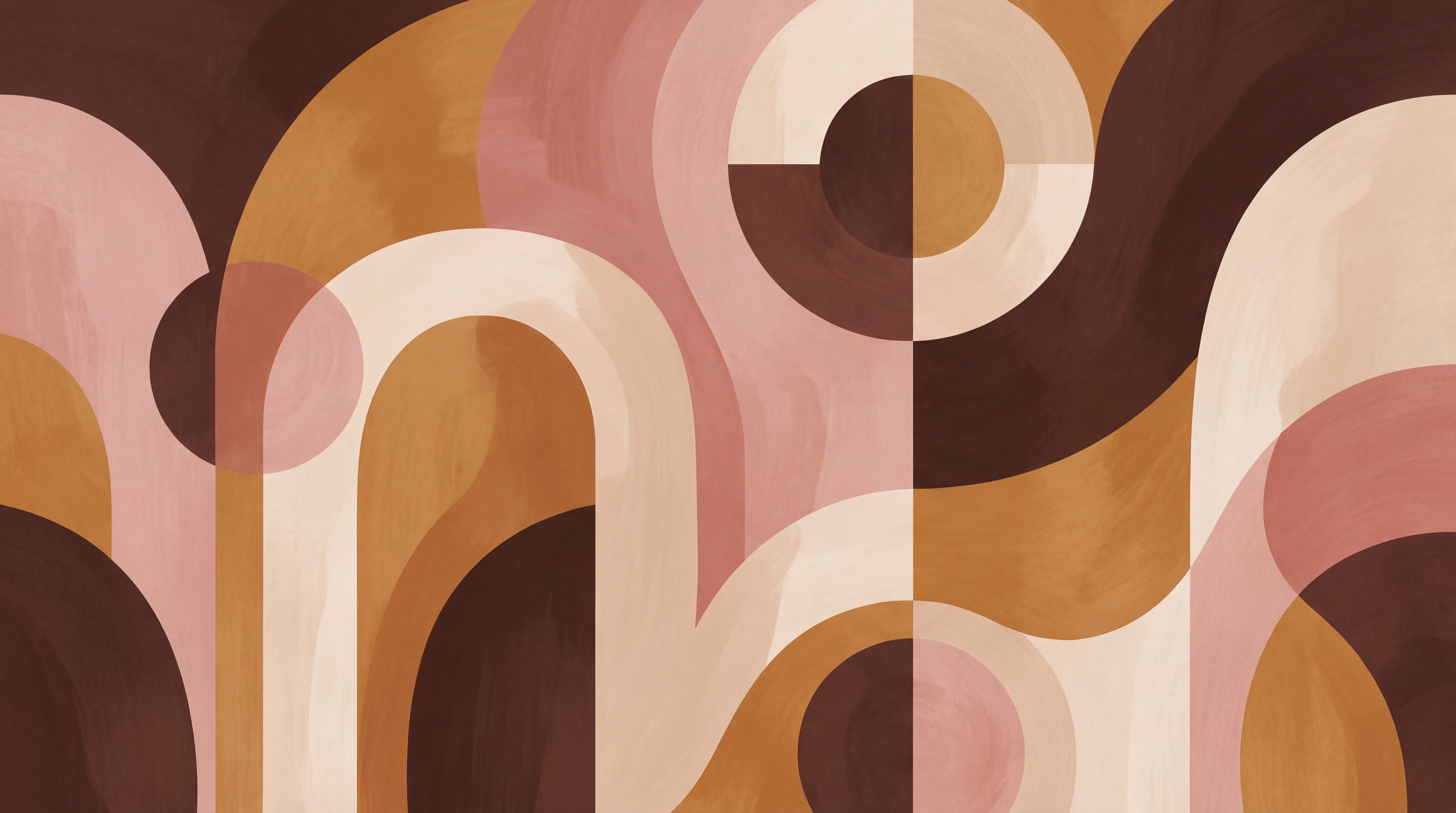 Pink Arched Abstract Wallpaper Mural, Peel-and-stick Finish