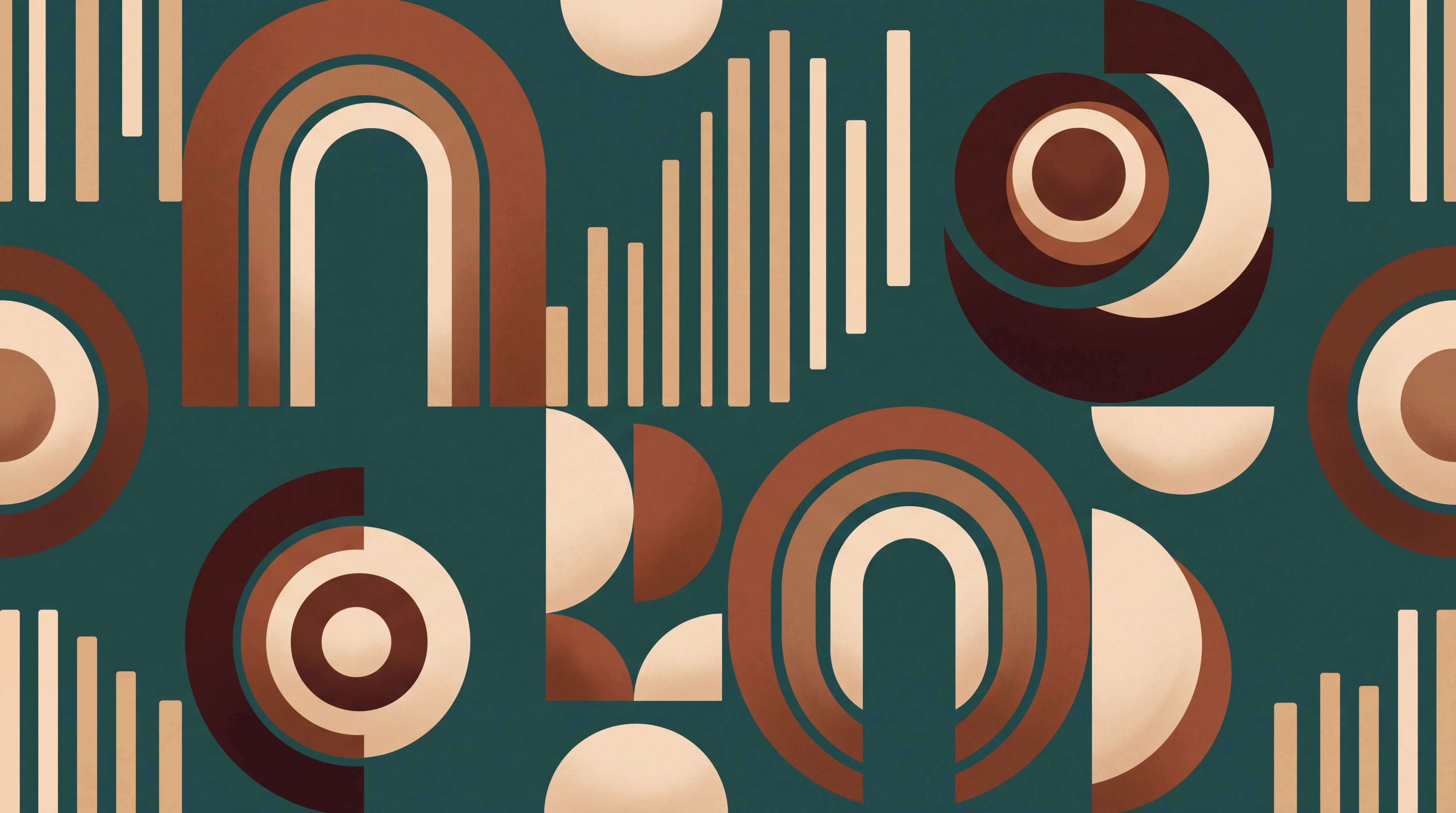 Teal Arched Abstract Wallpaper Mural, Peel-and-stick Finish