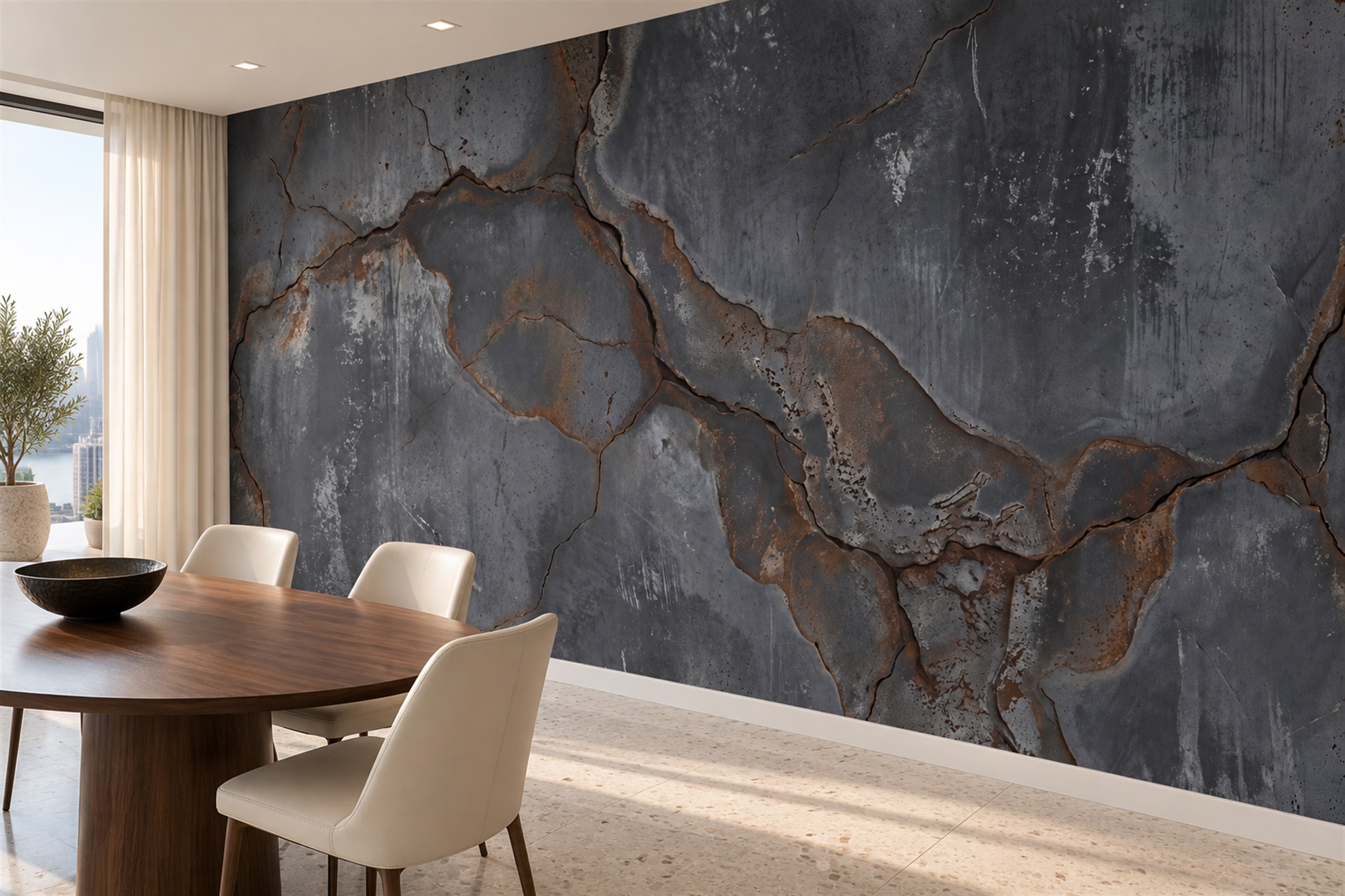 Grey Pattern Decorative Wallpaper Mural Layered Illustrated Wallpaper Bedroom-wallpaper-murals, Peel-and-stick Finish