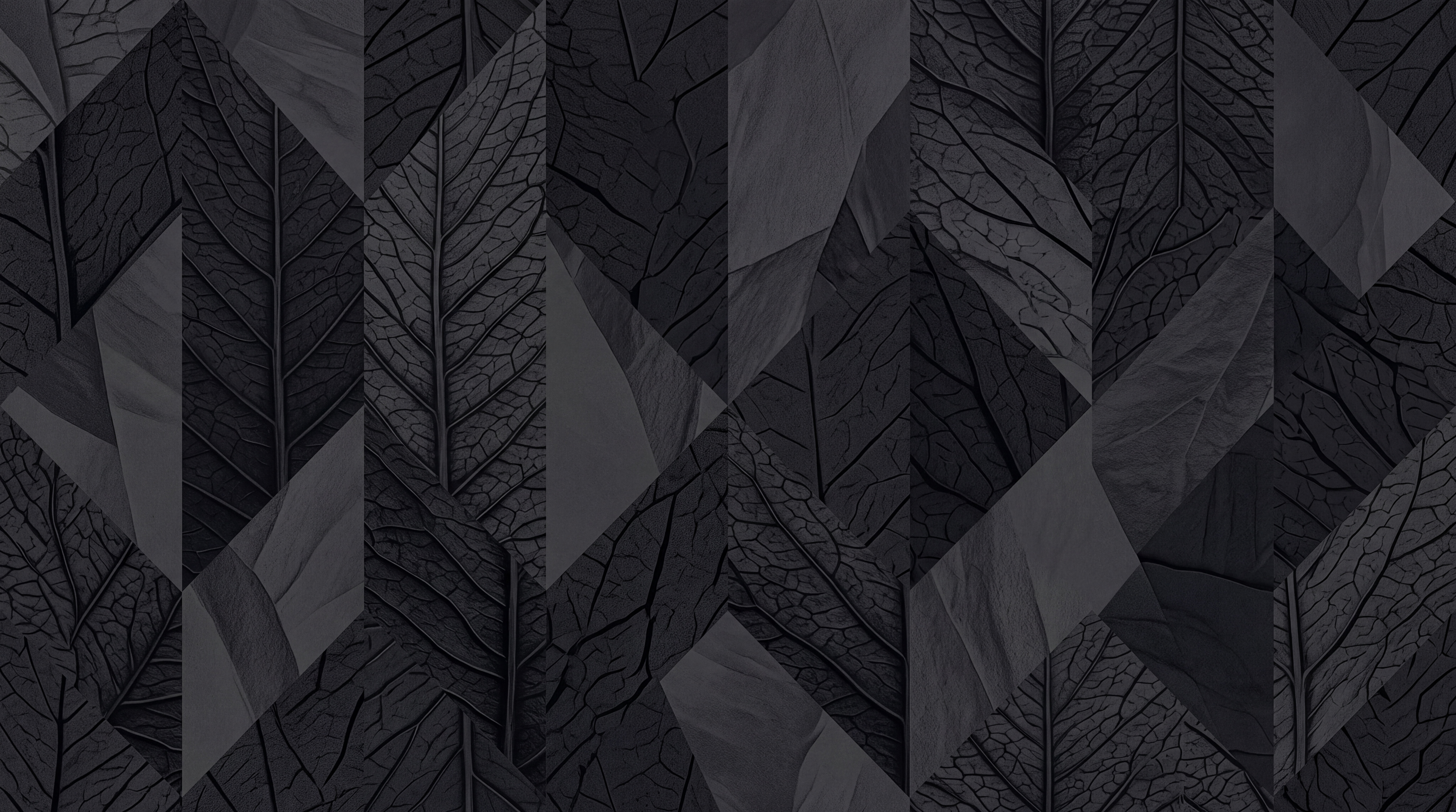 Black Leaf Botanical Wallpaper Mural, Peel-and-stick Finish