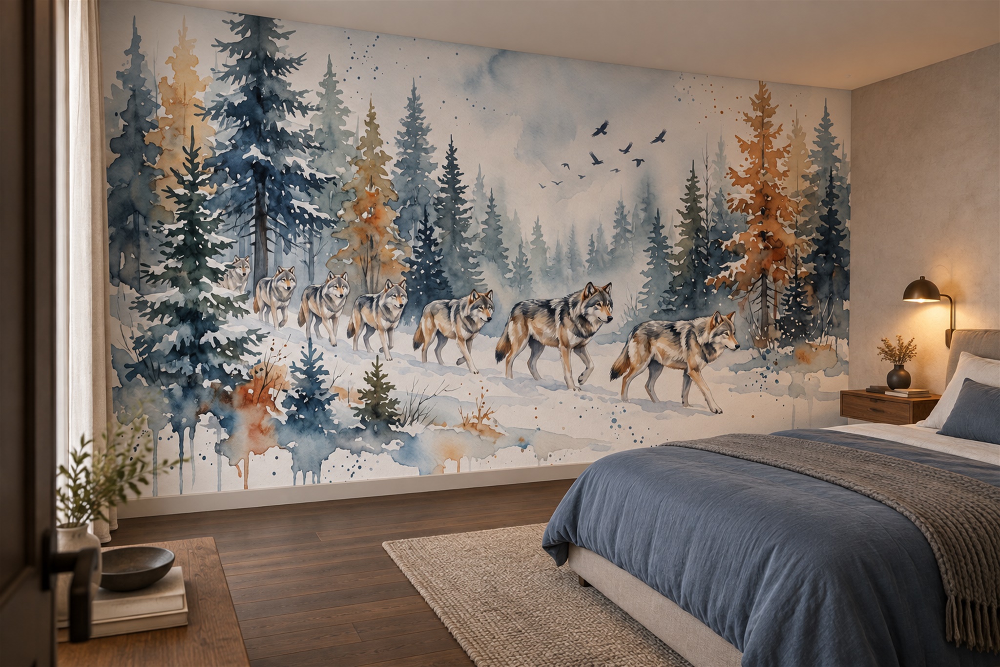Grey Pattern Decorative Wallpaper Mural Layered Linear Wallpaper Mural Bedroom-wallpaper-murals, Peel-and-stick Finish