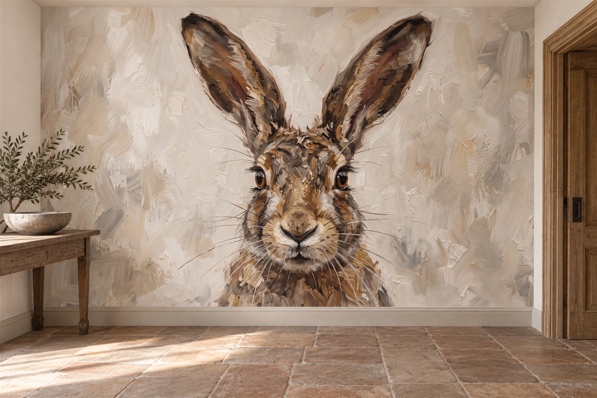 Beige Pattern Decorative Wallpaper Mural Layered Layered Wallpaper Mural Entryway-wallpaper-murals, Peel-and-stick Finish