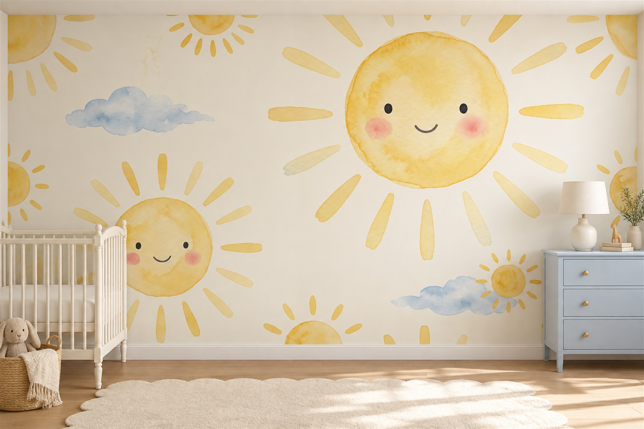 Yellow Pattern Decorative Layered Wallpaper Mural Accent-wall-wallpaper-murals, Peel-and-stick Finish