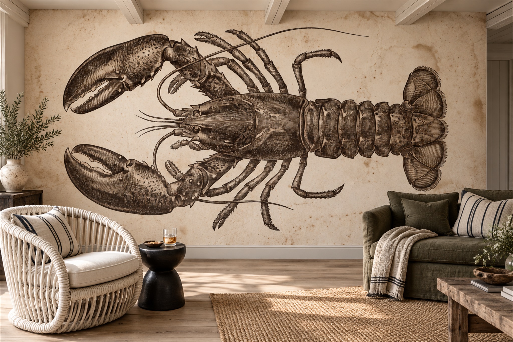Brown Pattern Decorative Abstract Wallpaper Mural, Peel-and-stick Finish