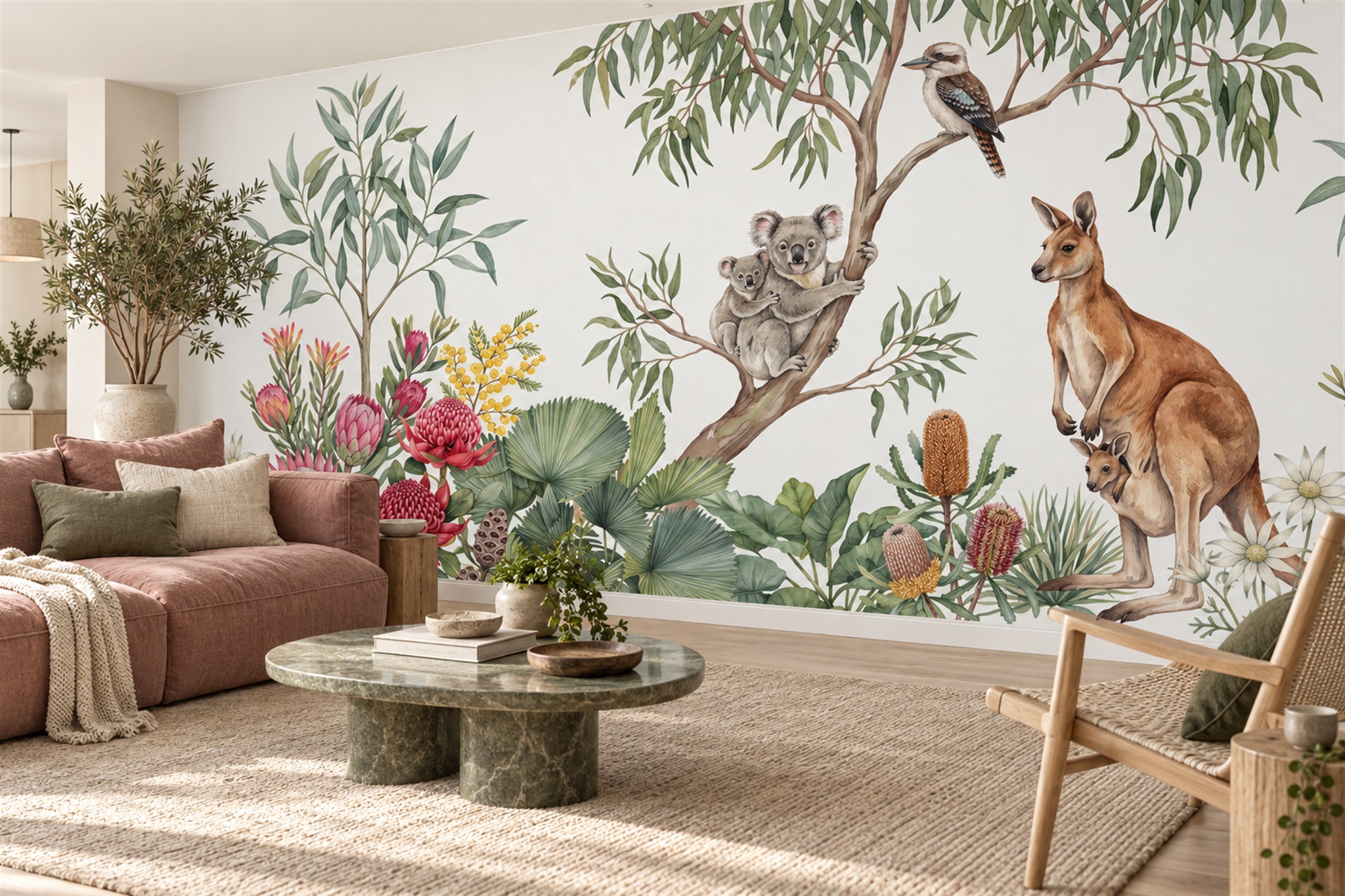 Green Pattern Decorative Wallpaper Mural Layered Graphic Wallpaper Mural Living-room-wallpaper-murals, Peel-and-stick Finish