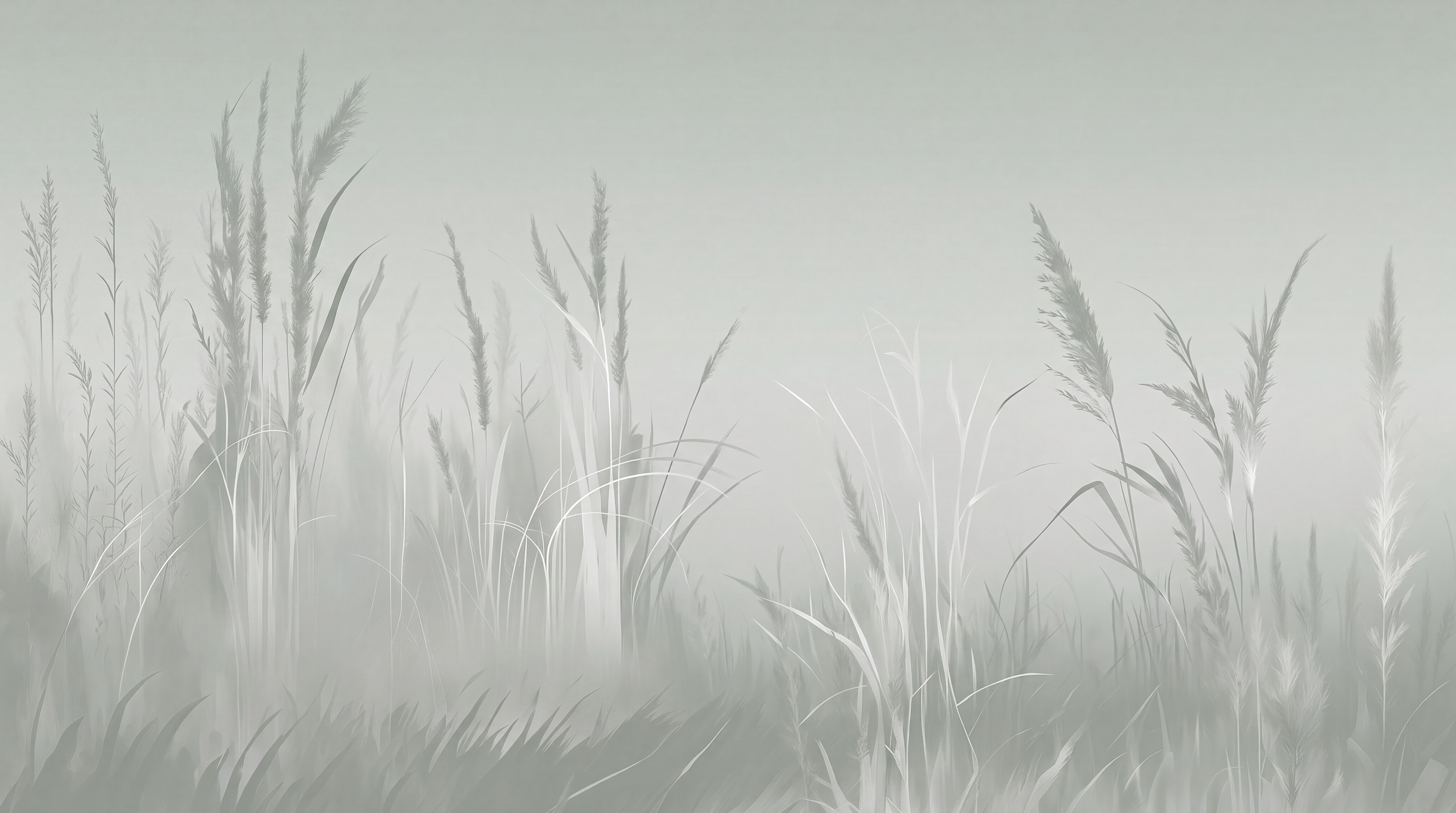 Grey Grasses Artful Wallpaper Mural, Peel-and-stick Finish