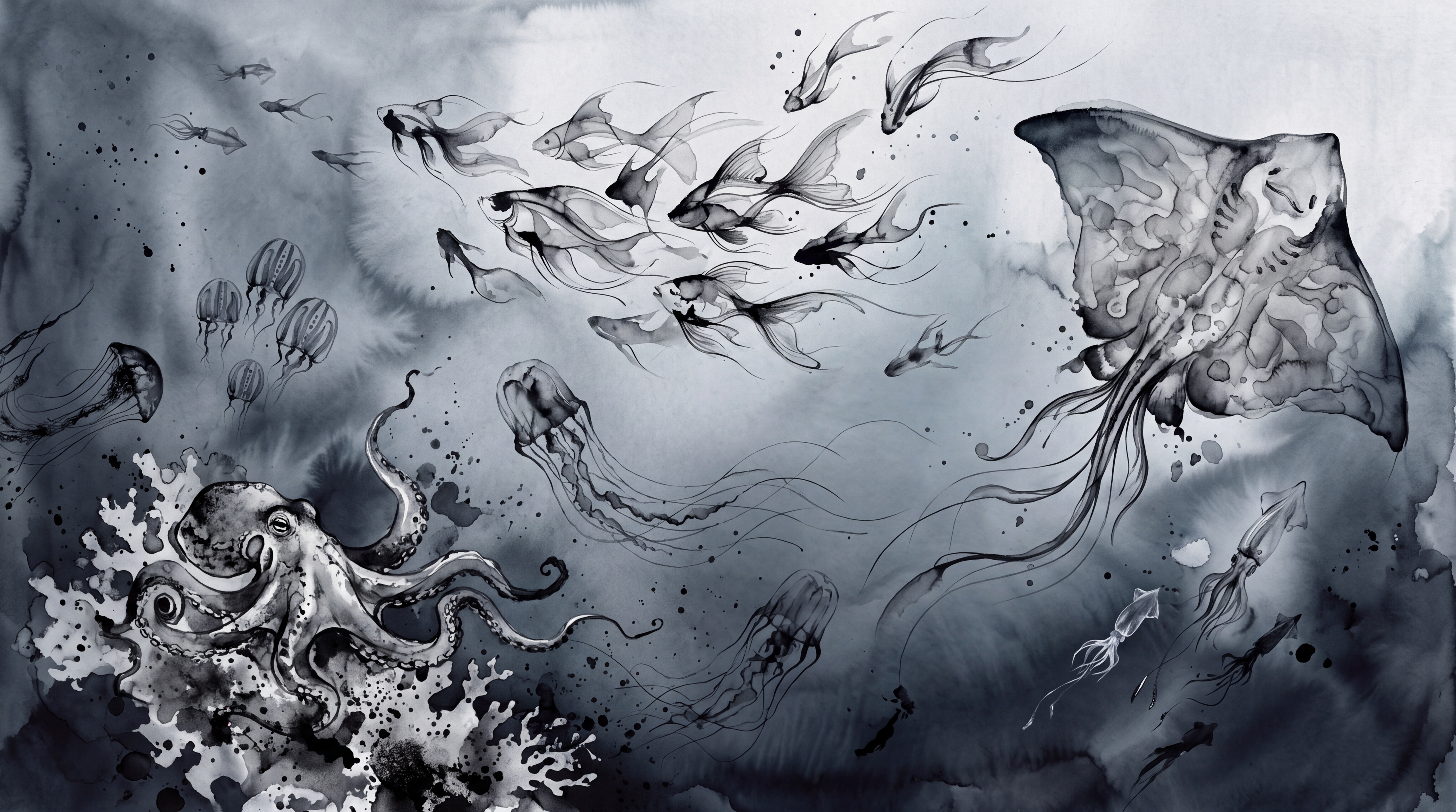 Grey Pattern Decorative Wallpaper Mural Layered Graphic Wallpaper Mural, Peel-and-stick Finish